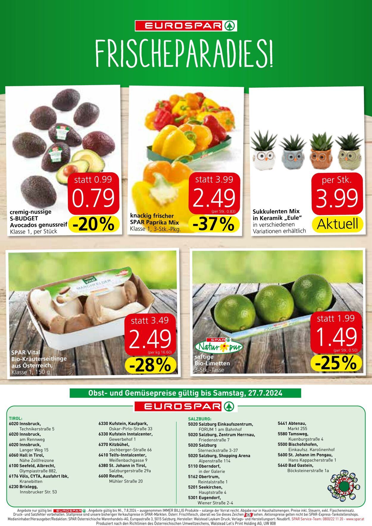 Prospekt Eurospar 25.07.2024 - 07.08.2024
