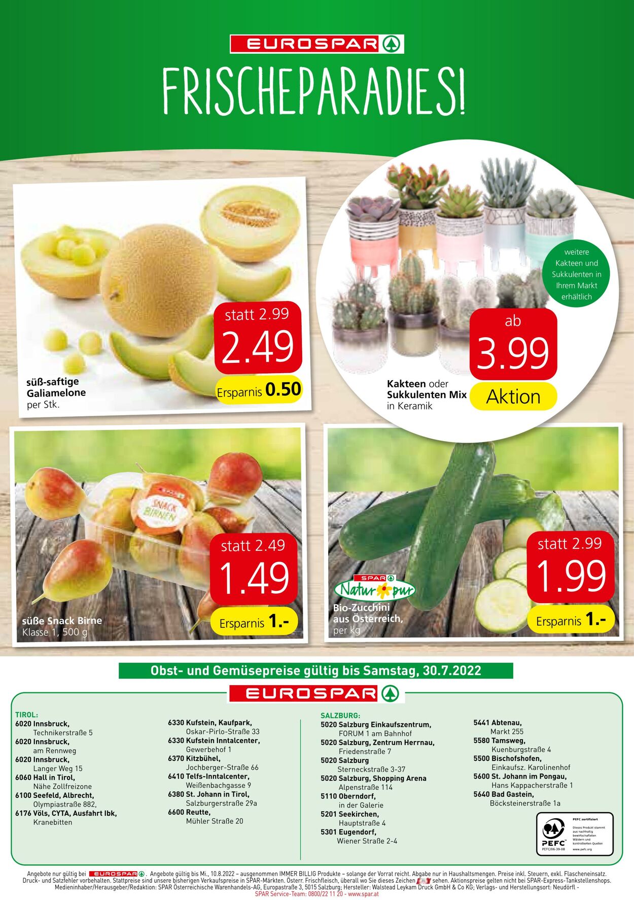 Prospekt Eurospar 28.07.2022 - 10.08.2022