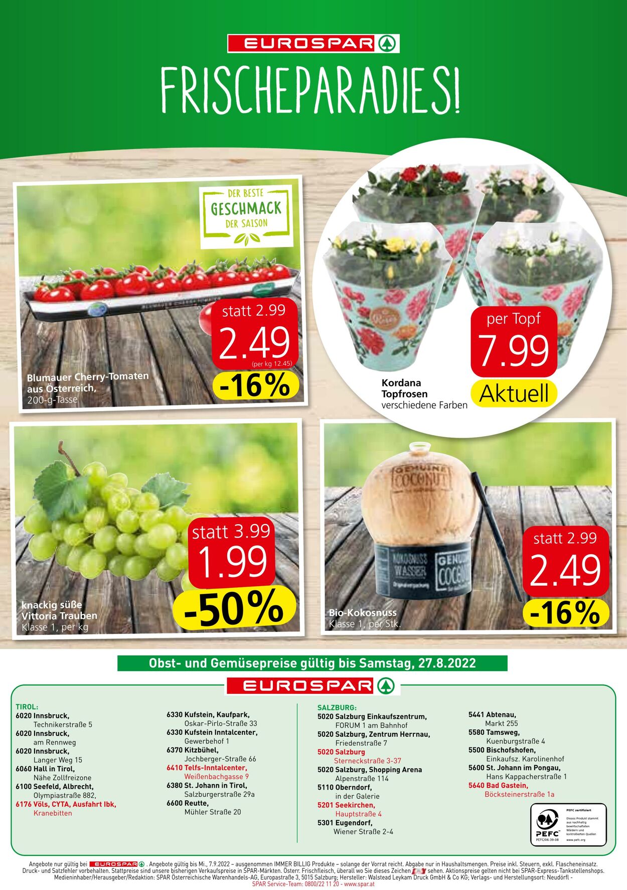 Prospekt Eurospar 25.08.2022 - 07.09.2022