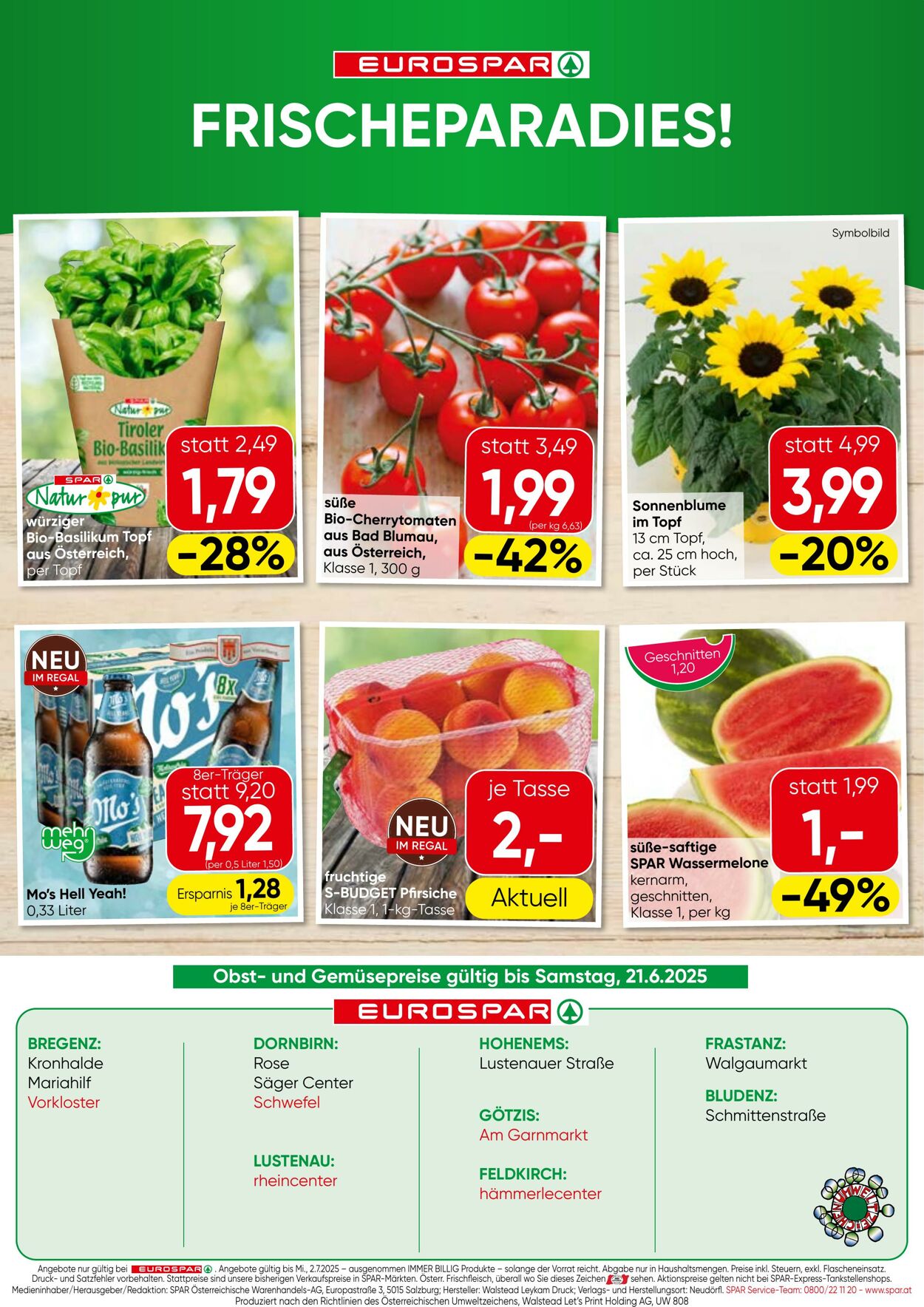 Prospekt Eurospar 18.06.2025 - 02.07.2025