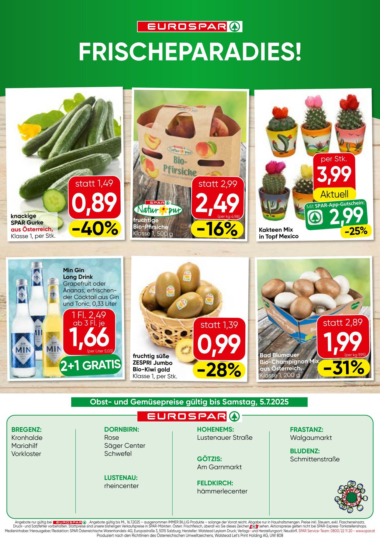 Prospekt Eurospar 03.07.2025 - 16.07.2025