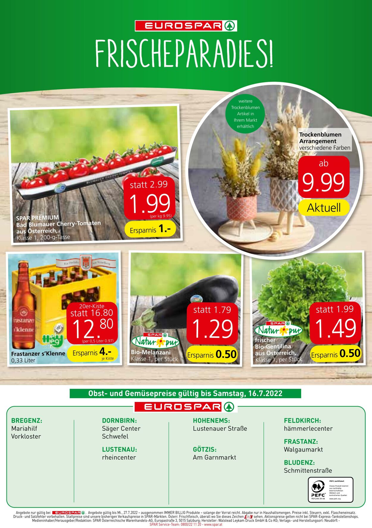 Prospekt Eurospar 14.07.2022 - 27.07.2022