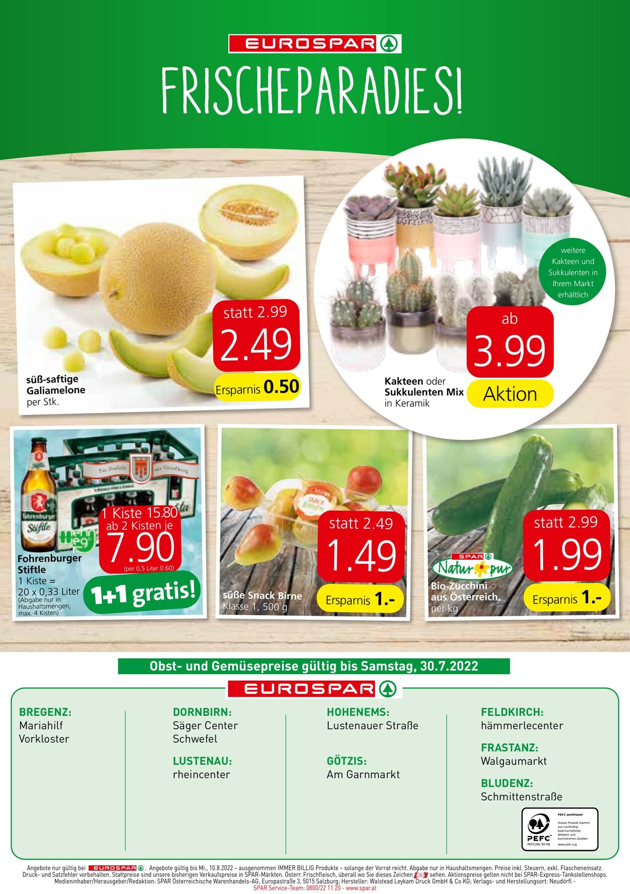 Prospekt Eurospar 28.07.2022 - 10.08.2022