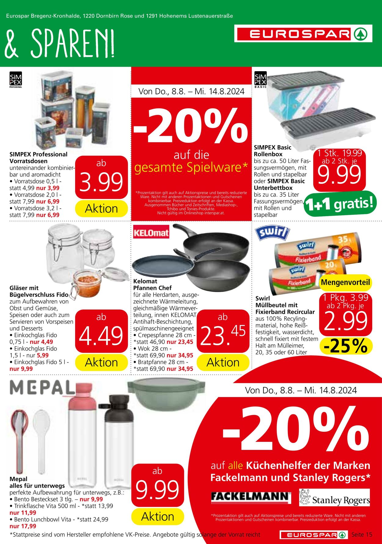 Prospekt Eurospar 08.08.2024 - 21.08.2024