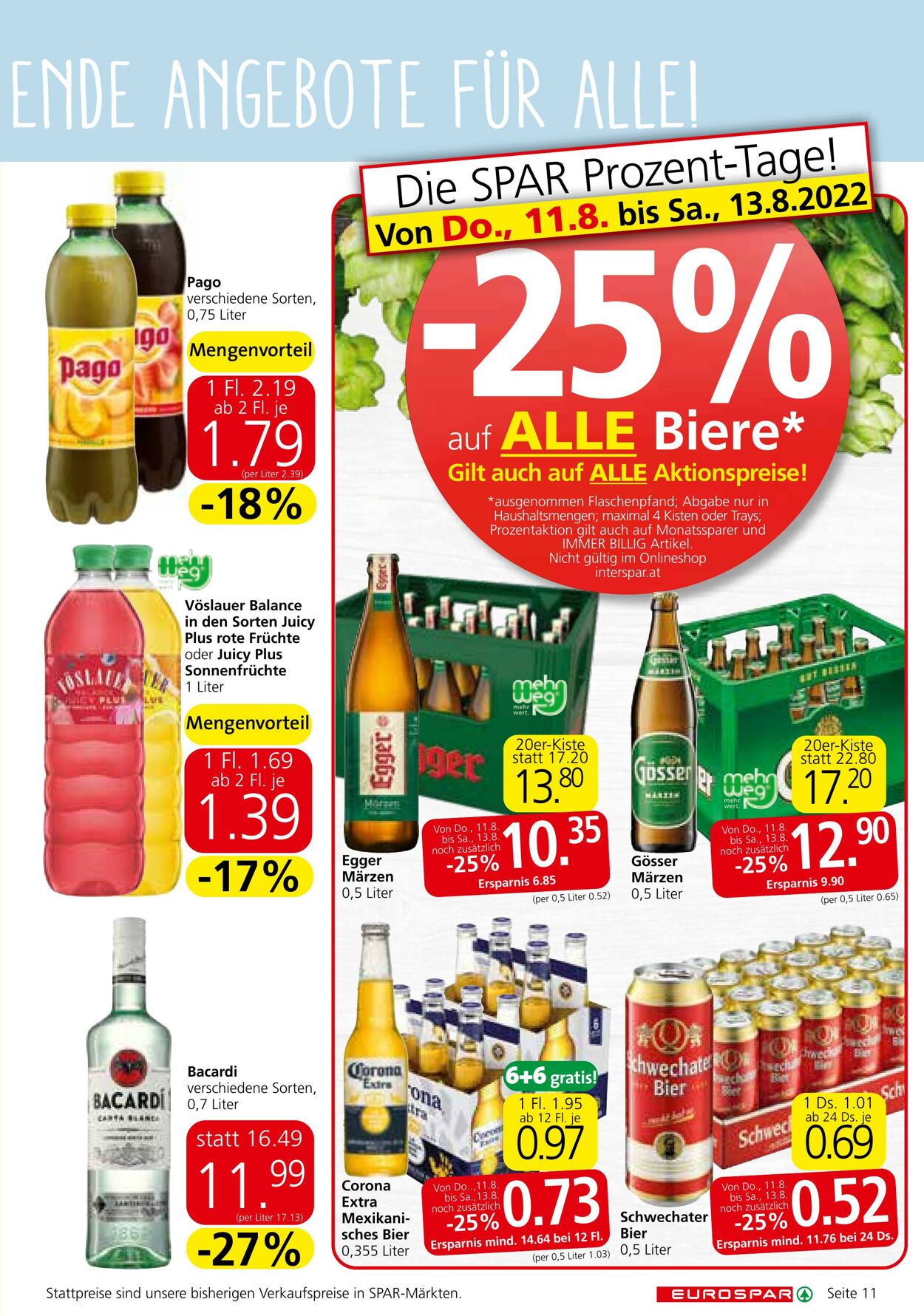 Prospekt Eurospar 11.08.2022 - 24.08.2022