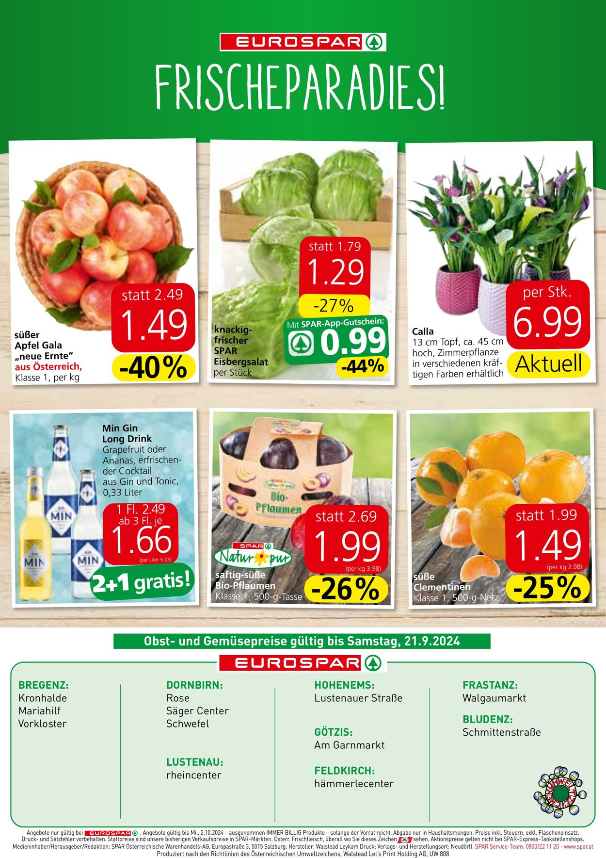 Prospekt Eurospar 19.09.2024 - 02.10.2024