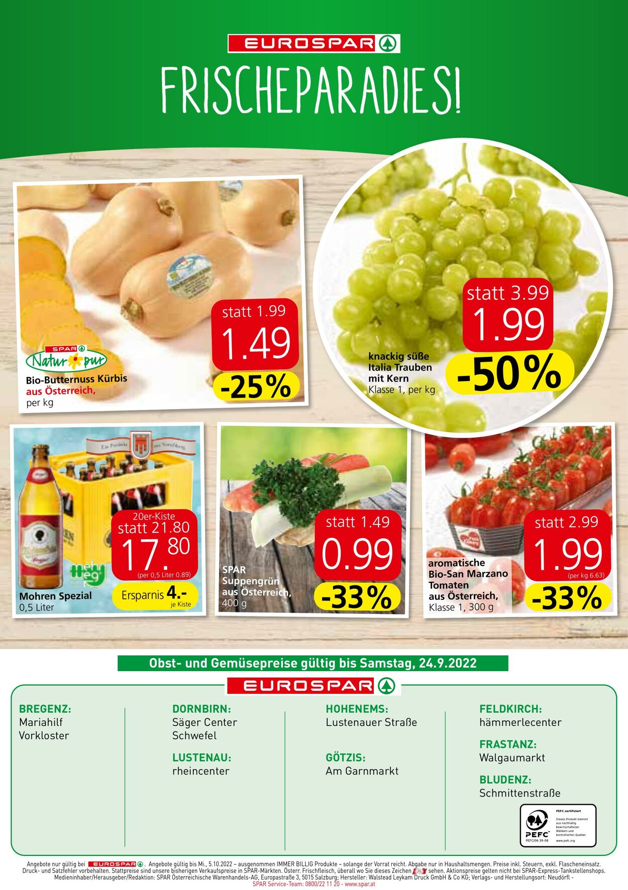 Prospekt Eurospar 22.09.2022 - 05.10.2022