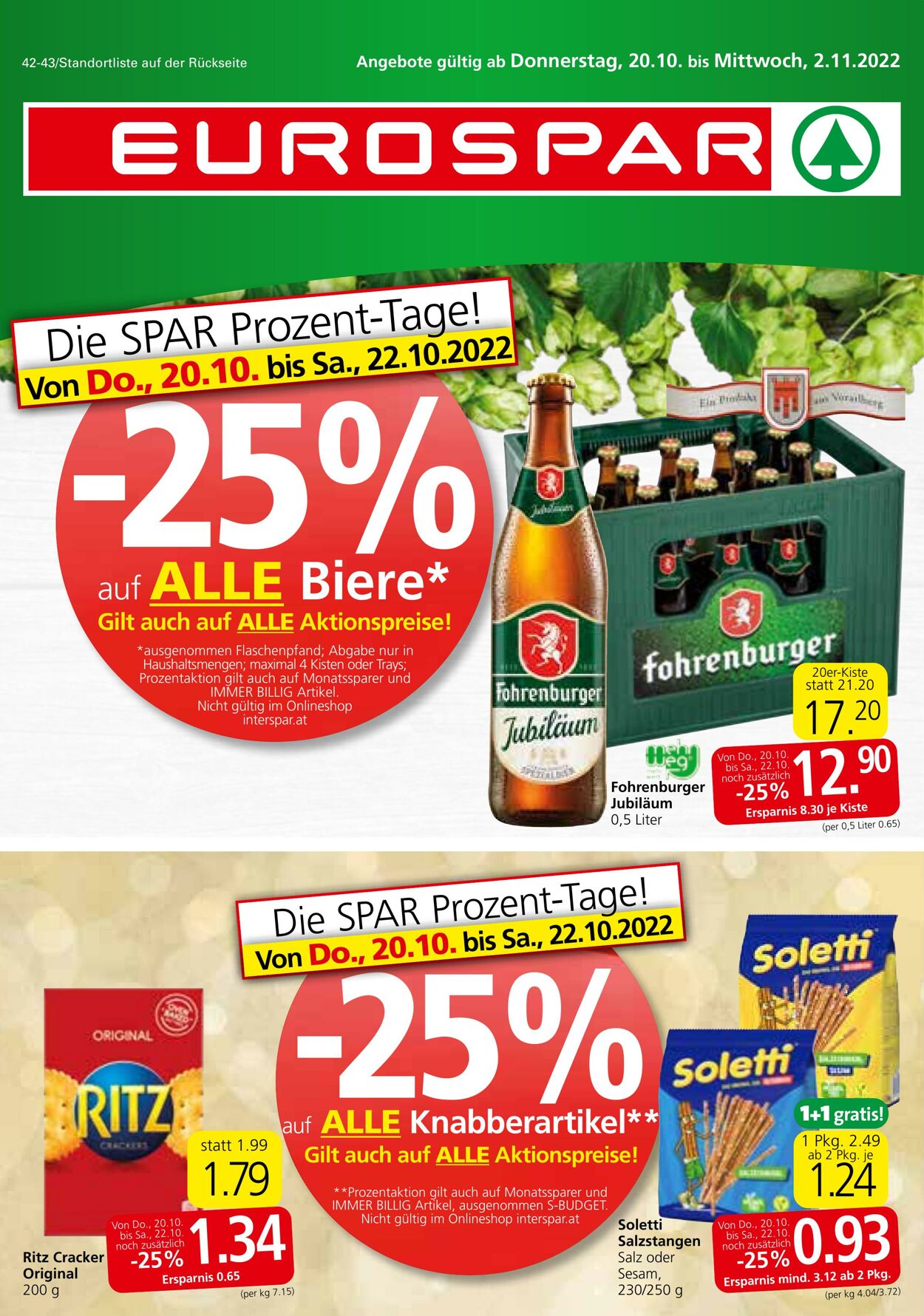 Prospekt Eurospar 20.10.2022 - 02.11.2022