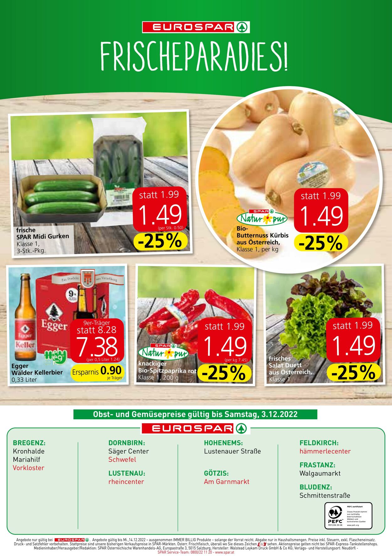 Prospekt Eurospar 01.12.2022 - 14.12.2022