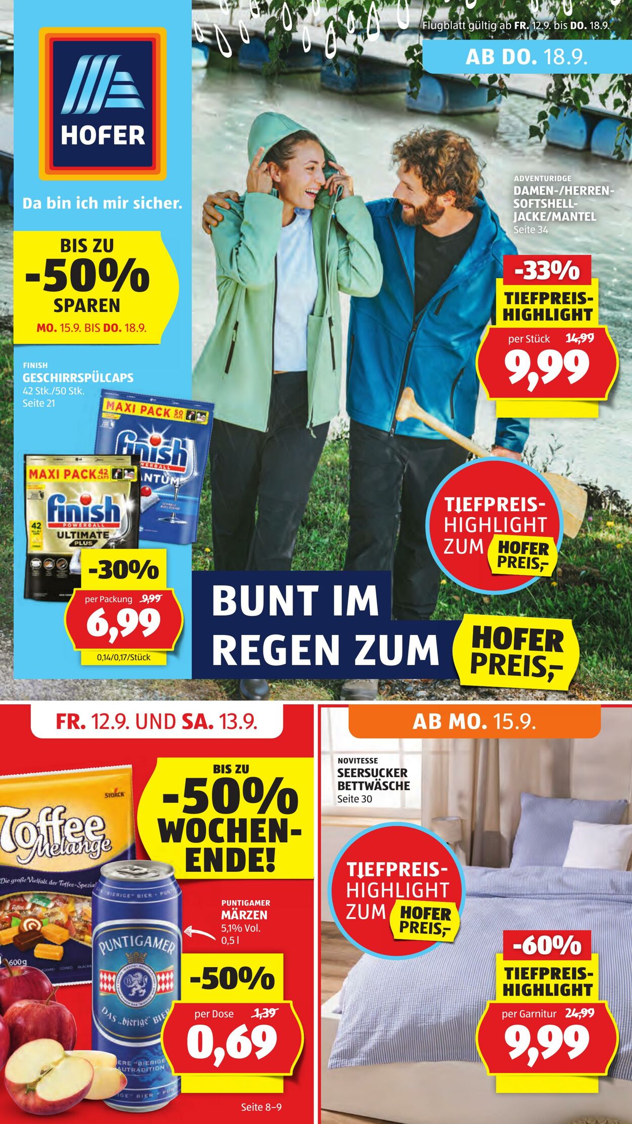 Prospekt Hofer - Angebote gültig ab Freitag, 12.9., Montag 15.9. bis Donnerstag, 18.9.2025 12 Sep, 2025 - 18 Sep, 2025