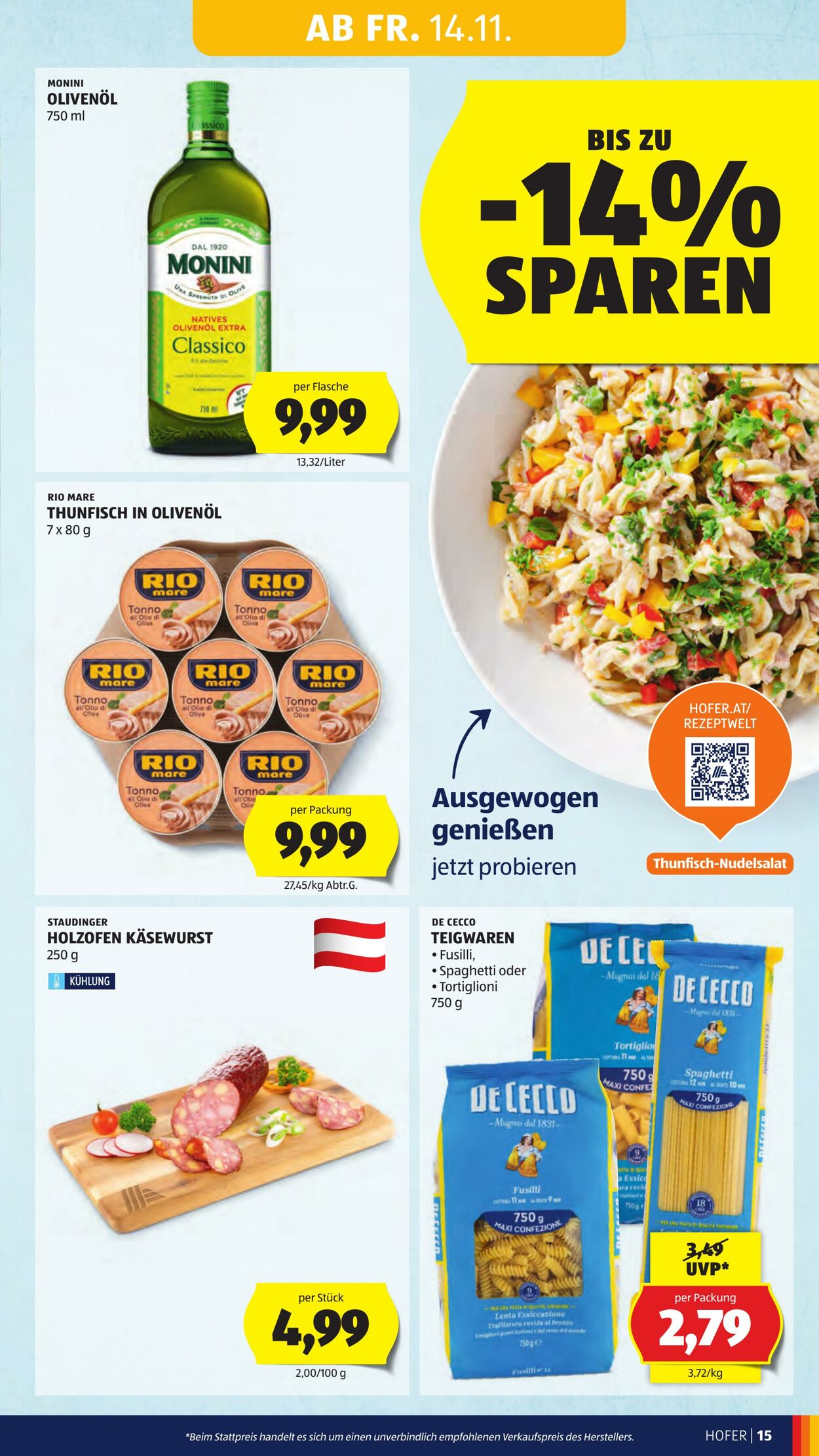 Prospekt Hofer 14.11.2025 - 20.11.2025