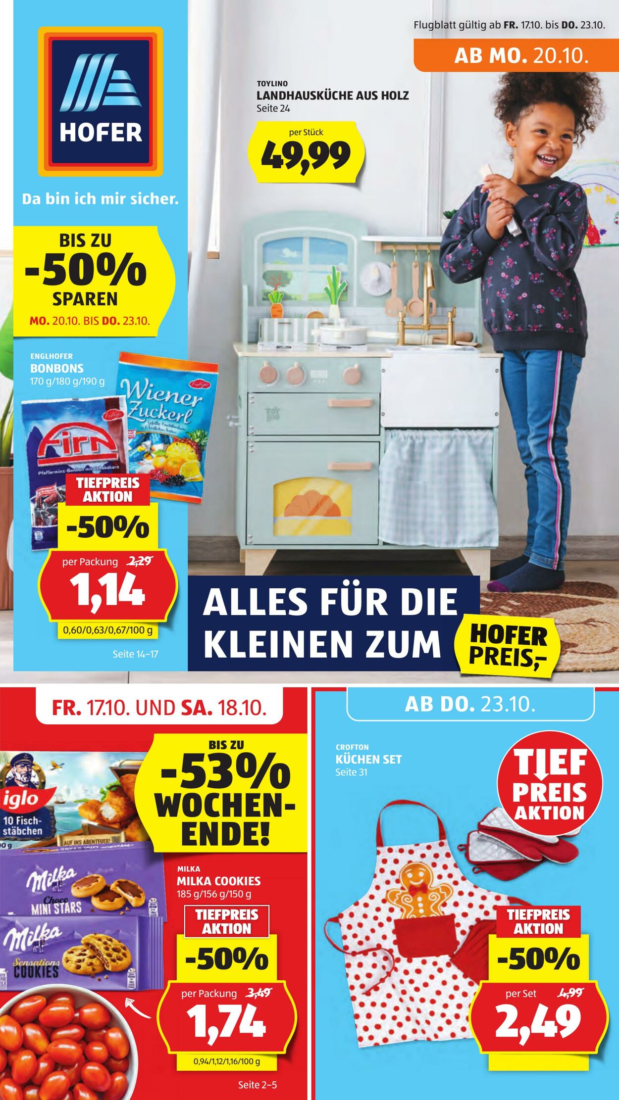 Prospekt Hofer - Angebote gültig ab Freitag, 17.10., Montag 20.10. bis Donnerstag, 23.10.2025 17 Okt, 2025 - 23 Okt, 2025