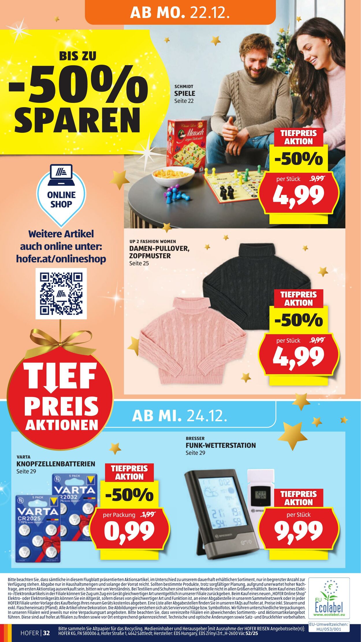 Prospekt Hofer 19.12.2025 - 24.12.2025