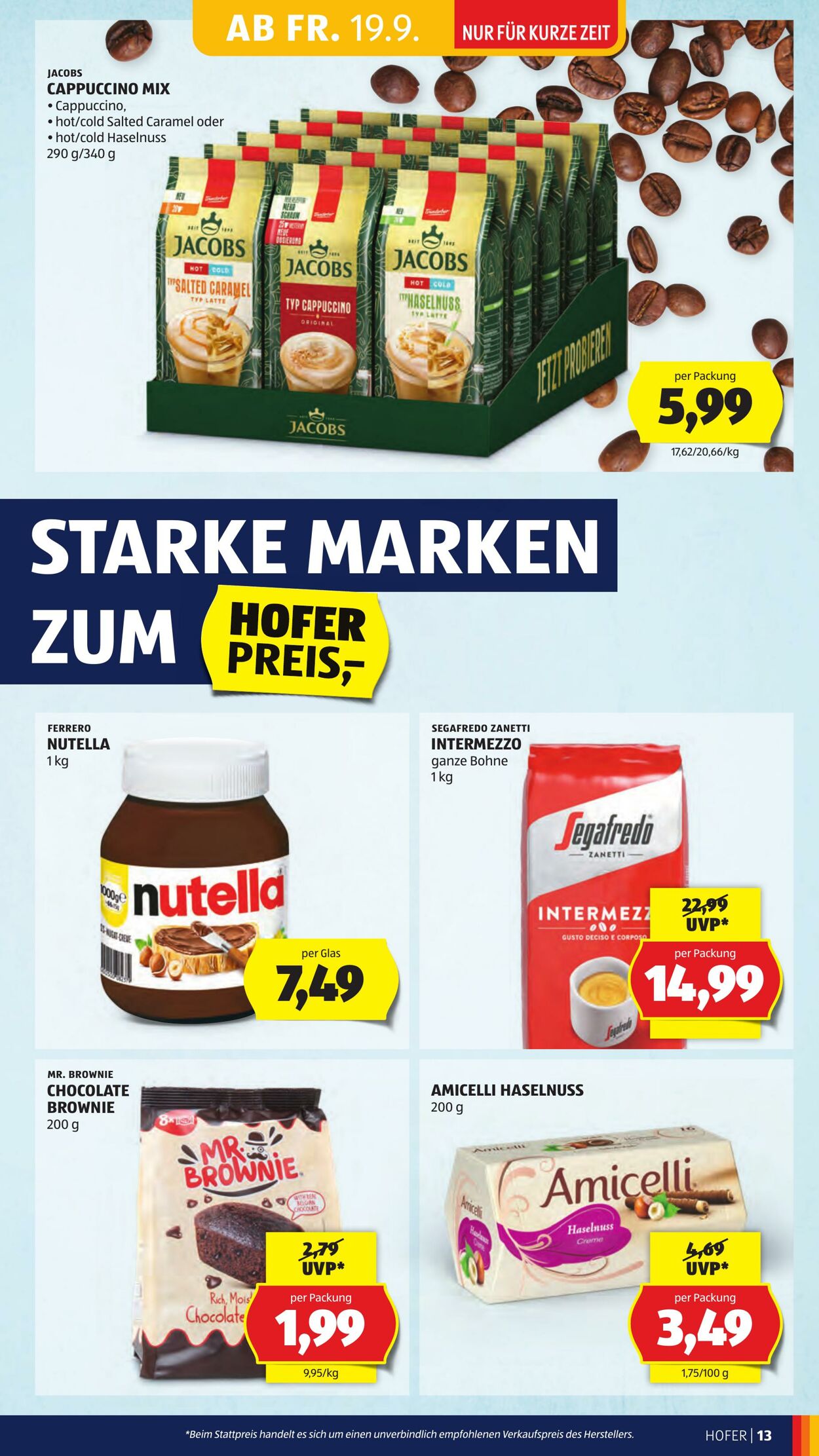 Prospekt Hofer 19.09.2025 - 25.09.2025