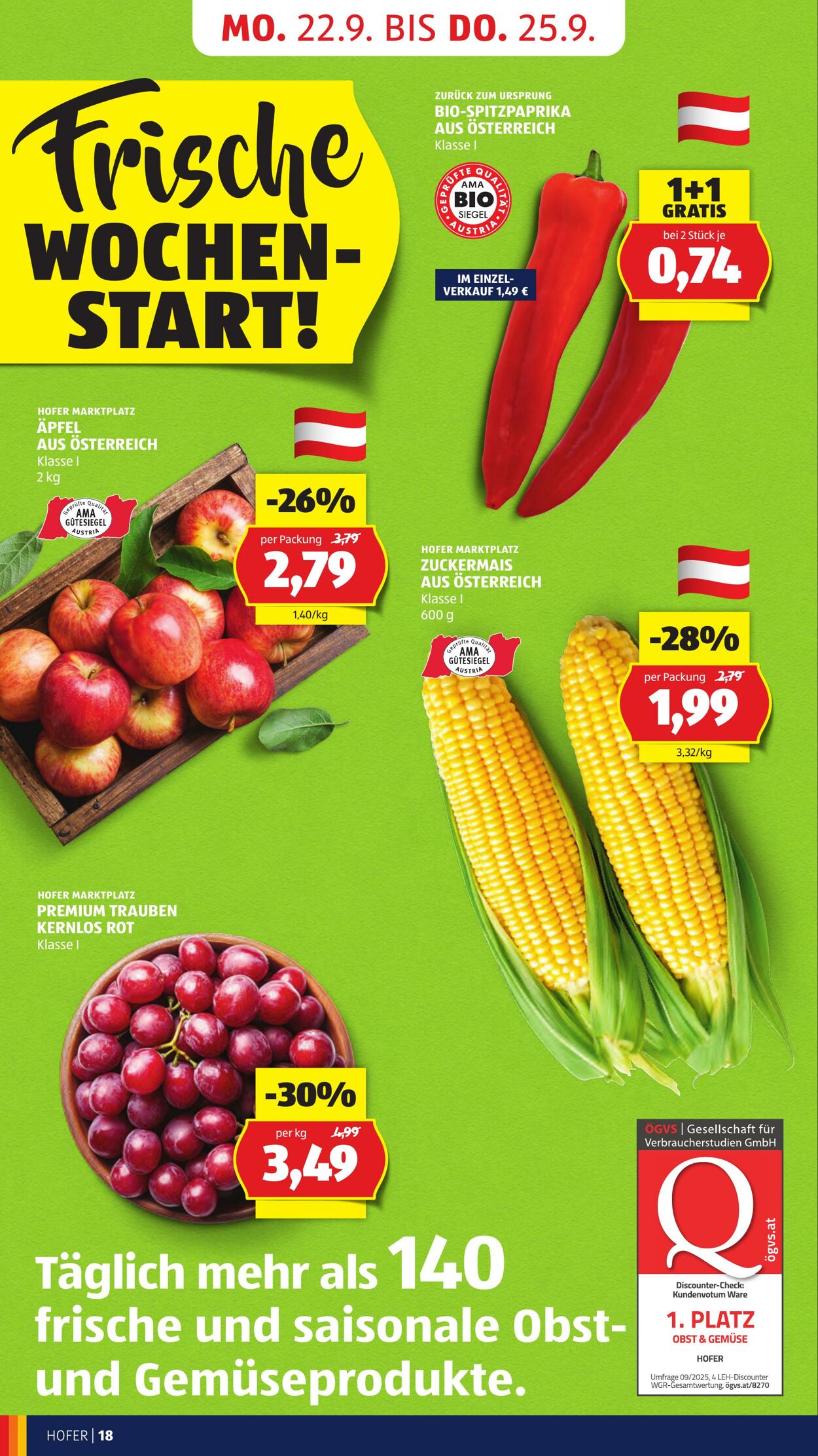 Prospekt Hofer 19.09.2025 - 25.09.2025