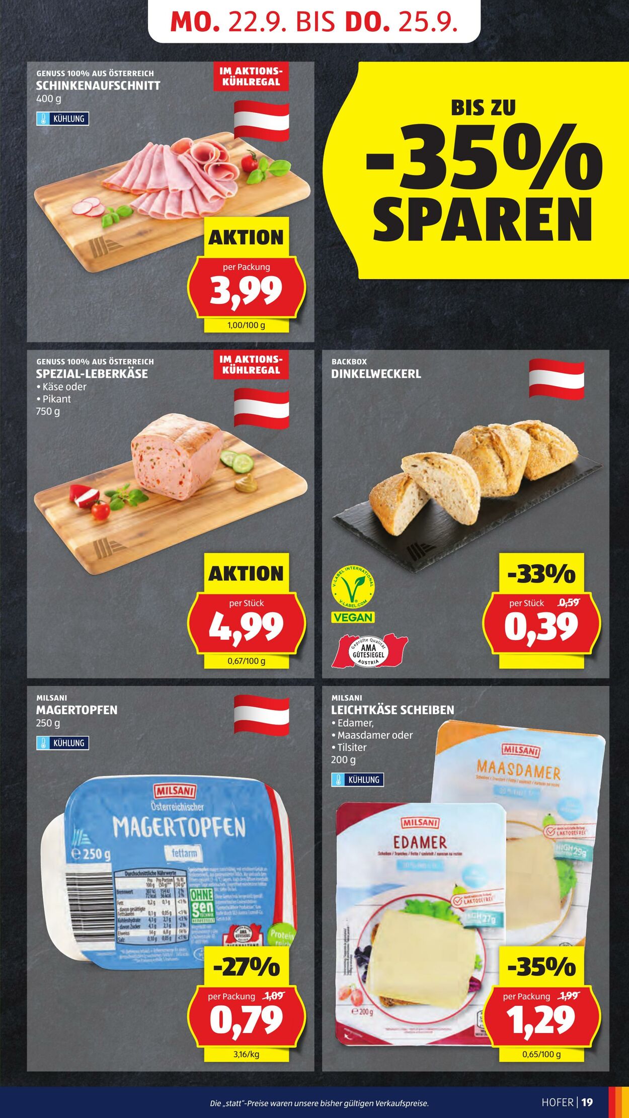 Prospekt Hofer 19.09.2025 - 25.09.2025