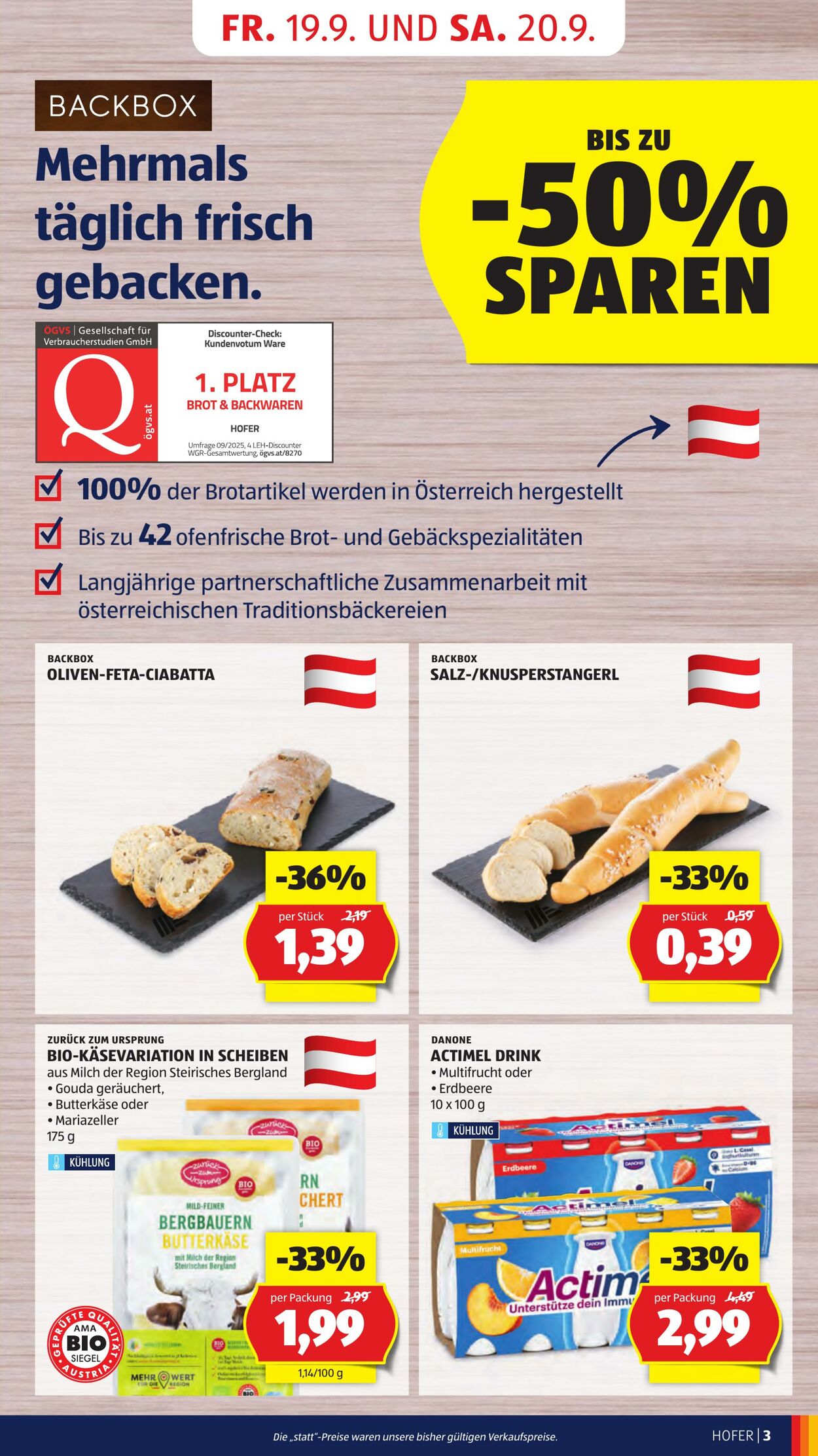 Prospekt Hofer 19.09.2025 - 25.09.2025