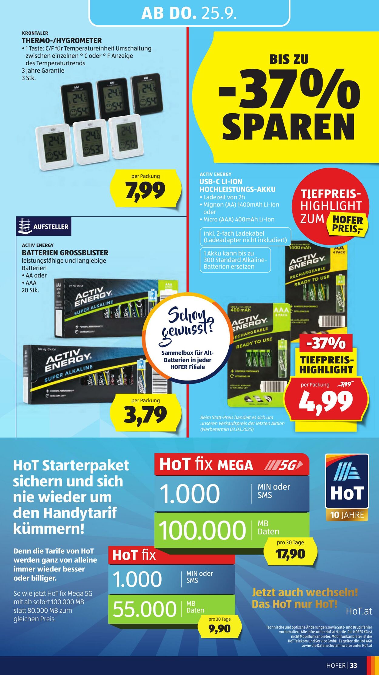 Prospekt Hofer 19.09.2025 - 25.09.2025
