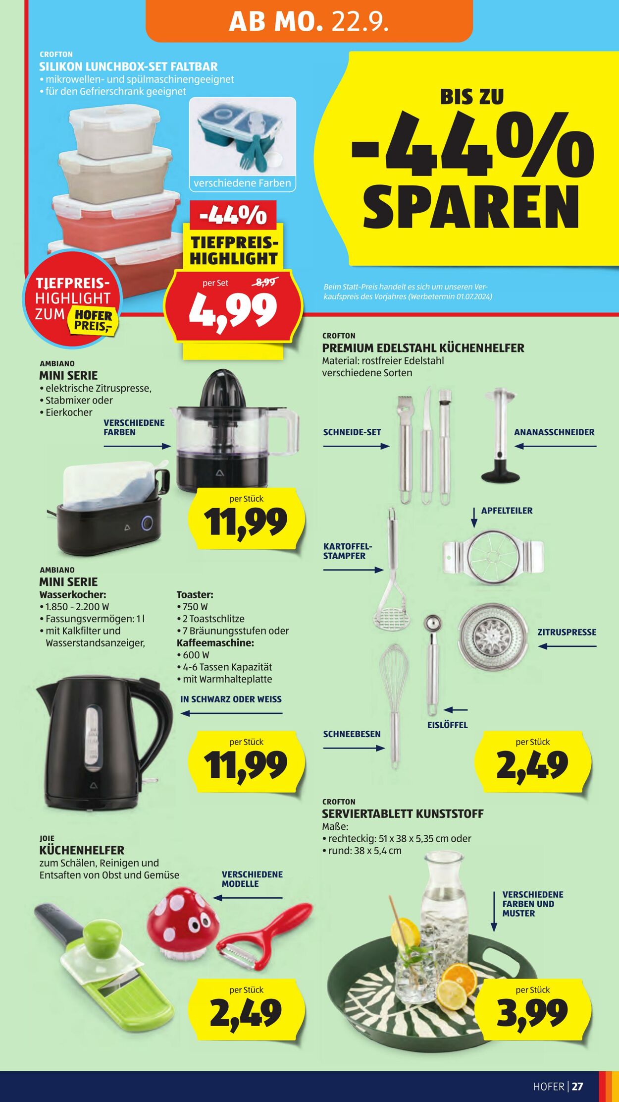 Prospekt Hofer 19.09.2025 - 25.09.2025