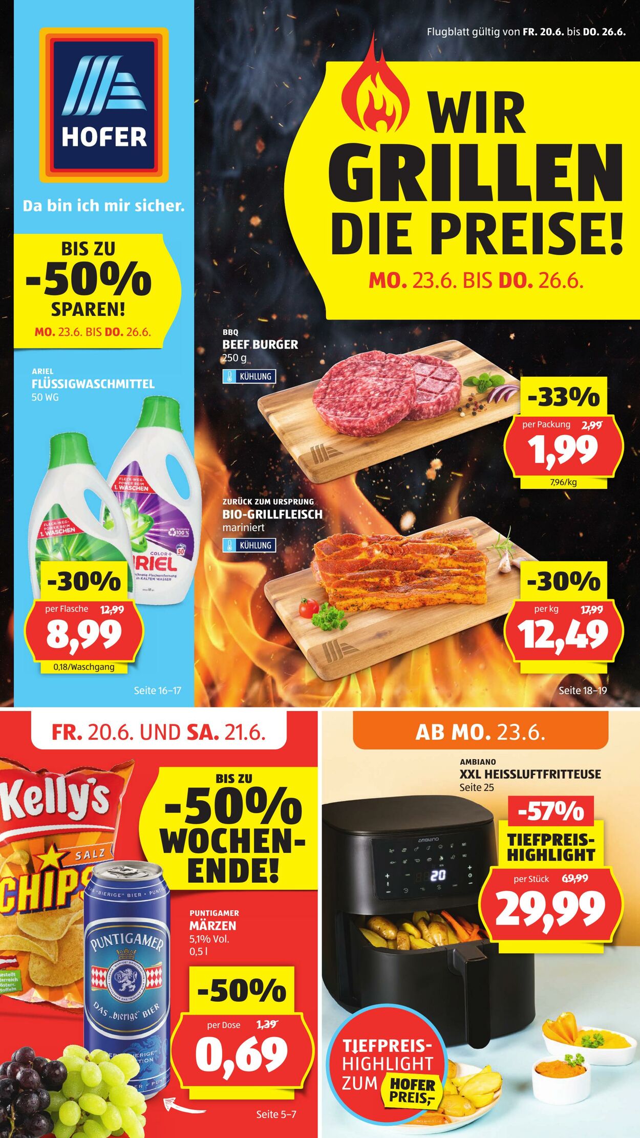 Prospekt Hofer - Angebote gültig ab Freitag, 20.06., Montag 23.06. und Donnerstag, 26.06.2025. 20 Jun, 2025 - 26 Jun, 2025