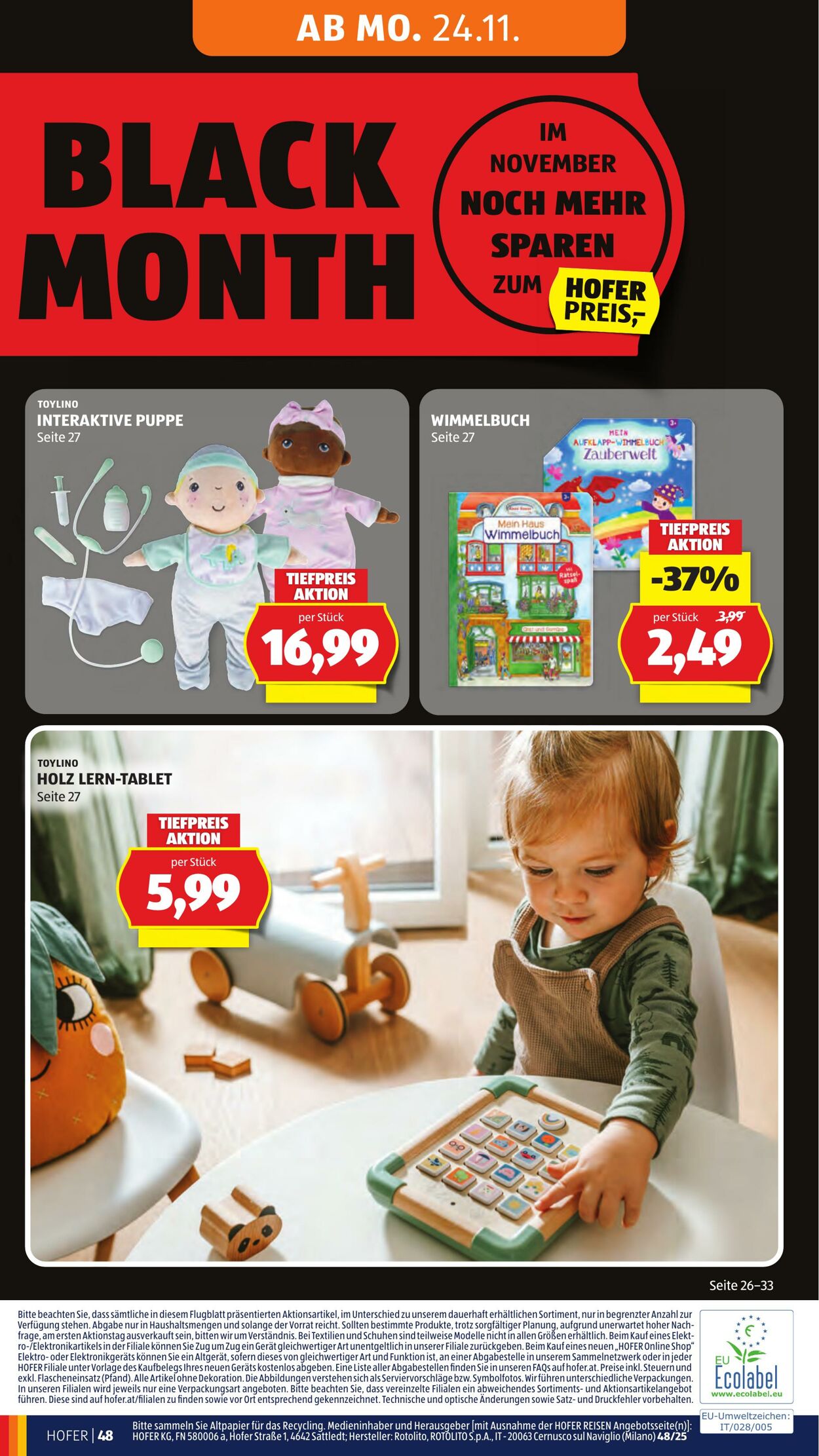 Prospekt Hofer 21.11.2025 - 27.11.2025