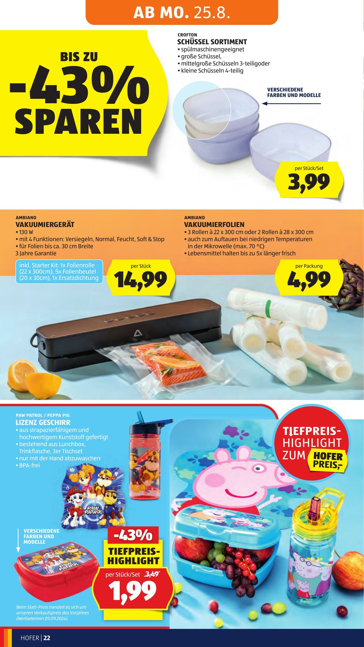 Prospekt Hofer 22.08.2025 - 28.08.2025