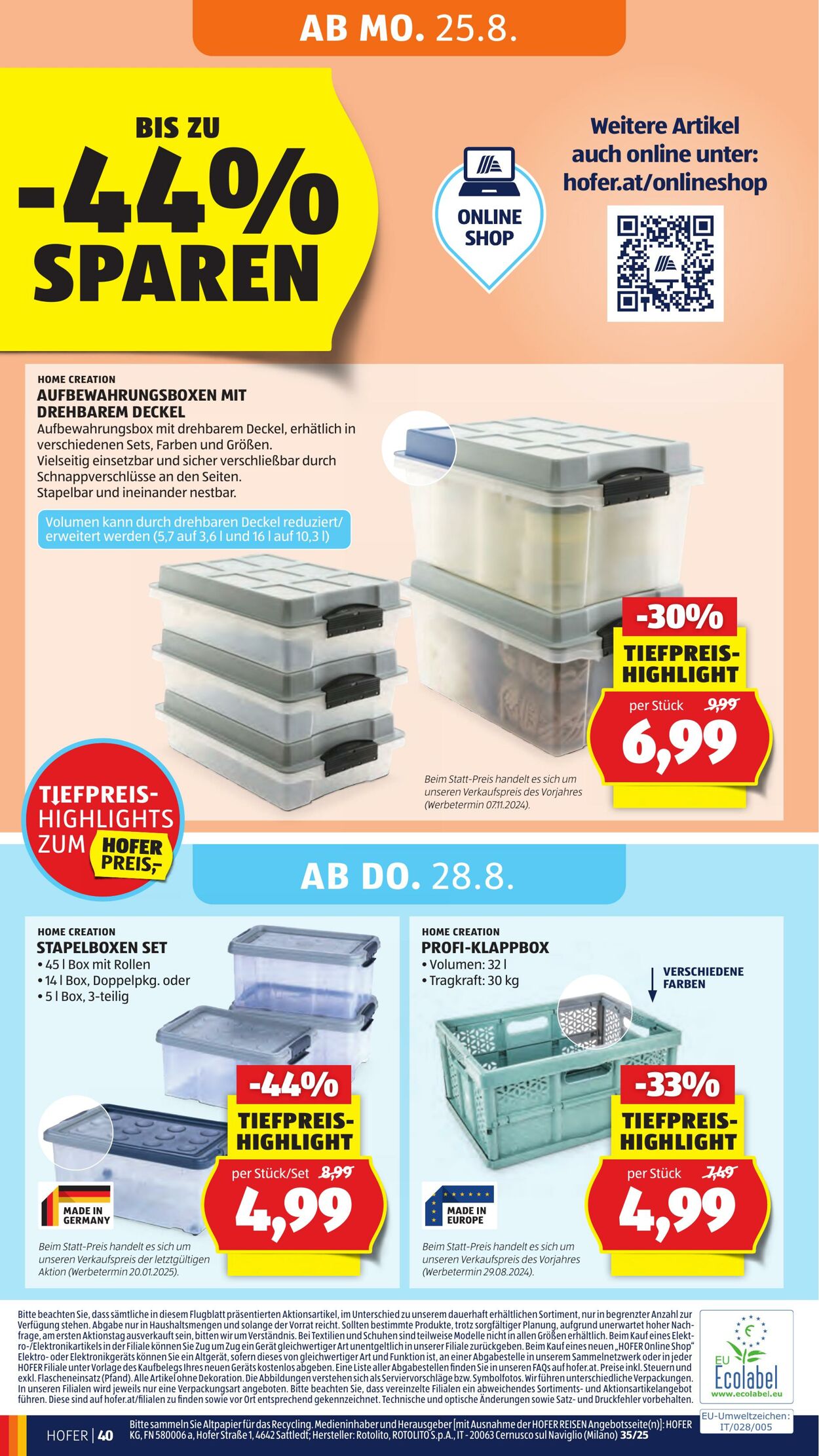 Prospekt Hofer 22.08.2025 - 28.08.2025