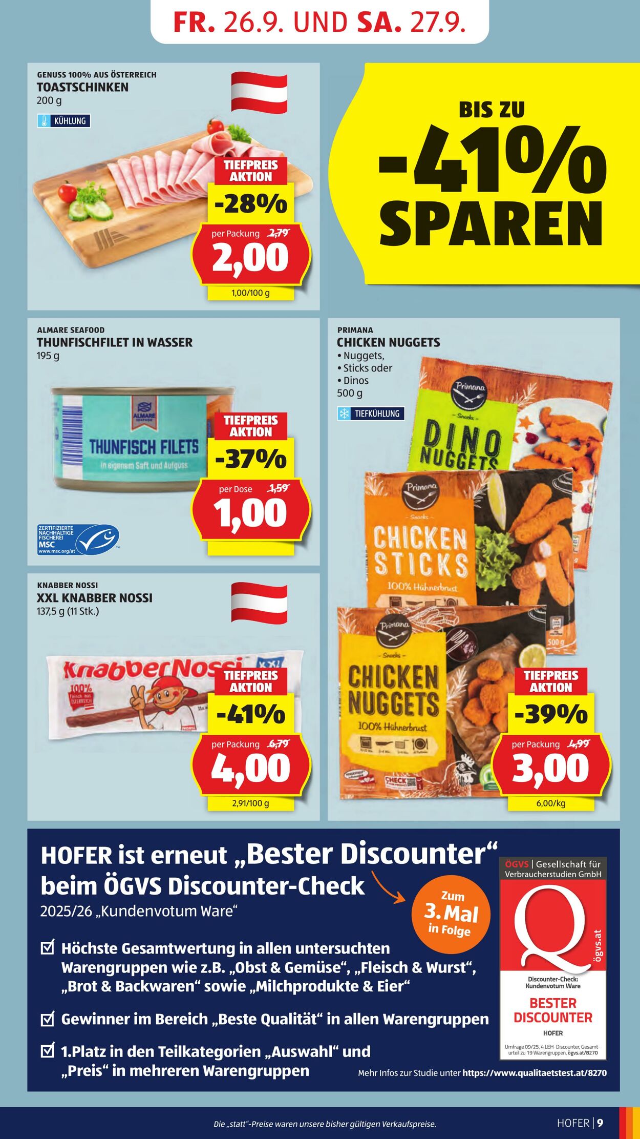 Prospekt Hofer 26.09.2025 - 02.10.2025