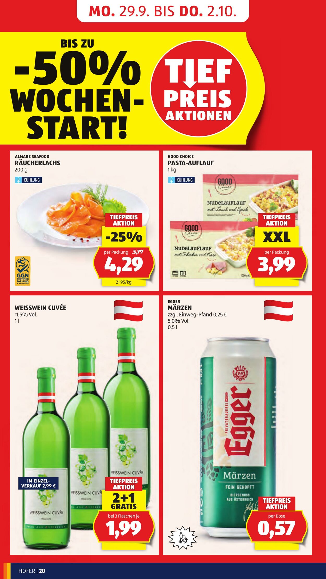 Prospekt Hofer 26.09.2025 - 02.10.2025