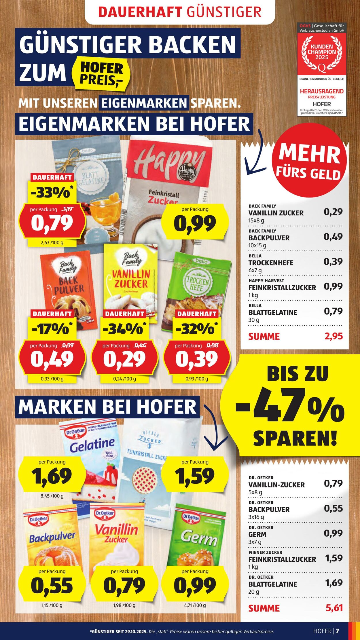 Prospekt Hofer 31.10.2025 - 06.11.2025