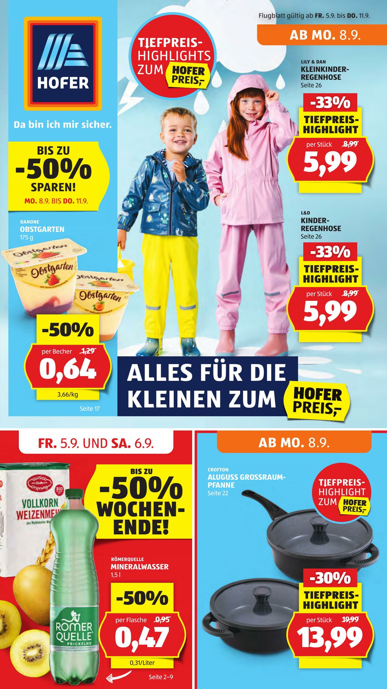 Prospekt Hofer - Angebote gültig ab Freitag, 5.9., Montag 8.9. bis Donnerstag, 11.9.2025 5 Sep, 2025 - 11 Sep, 2025