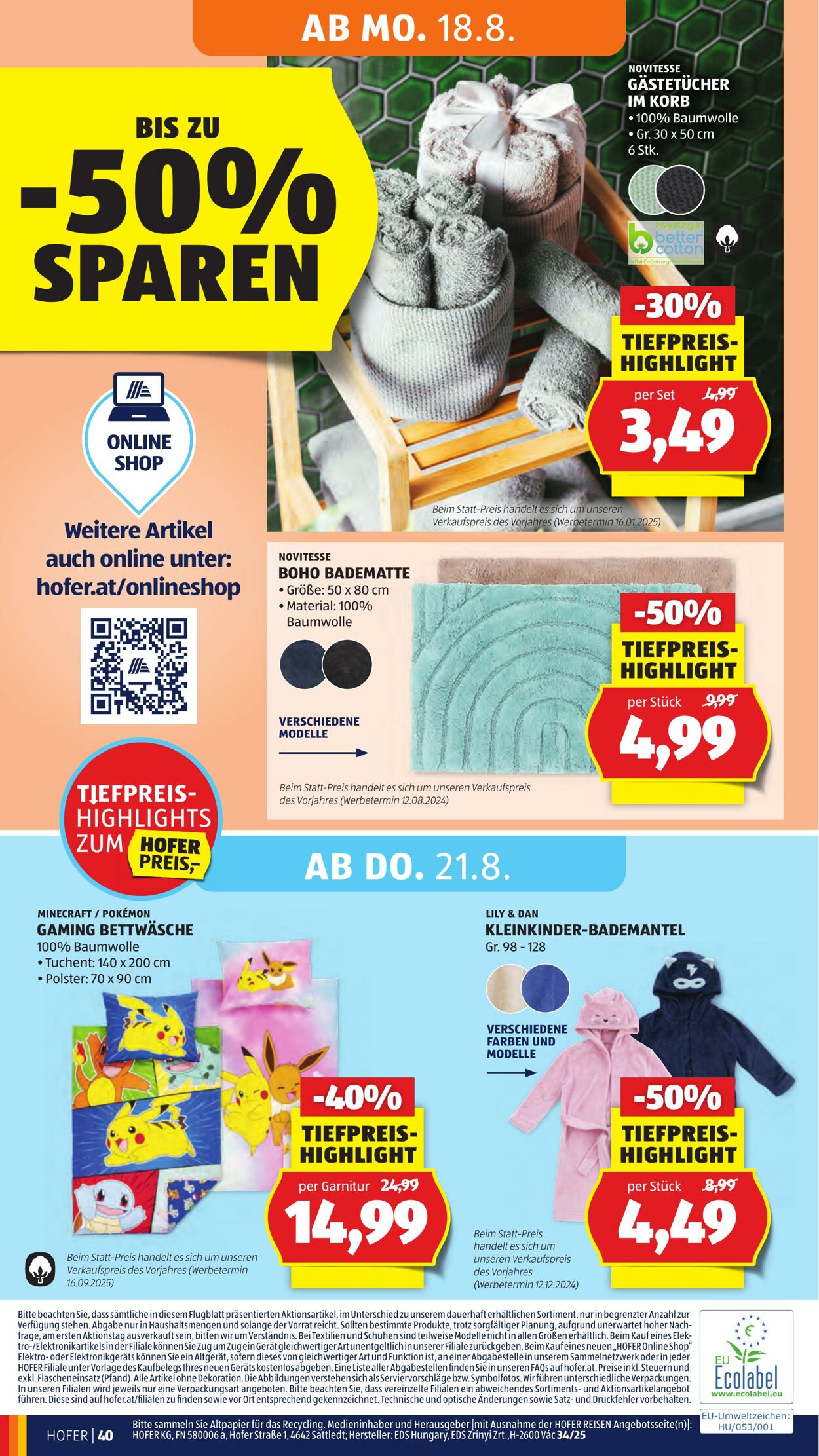 Prospekt Hofer 16.08.2025 - 21.08.2025