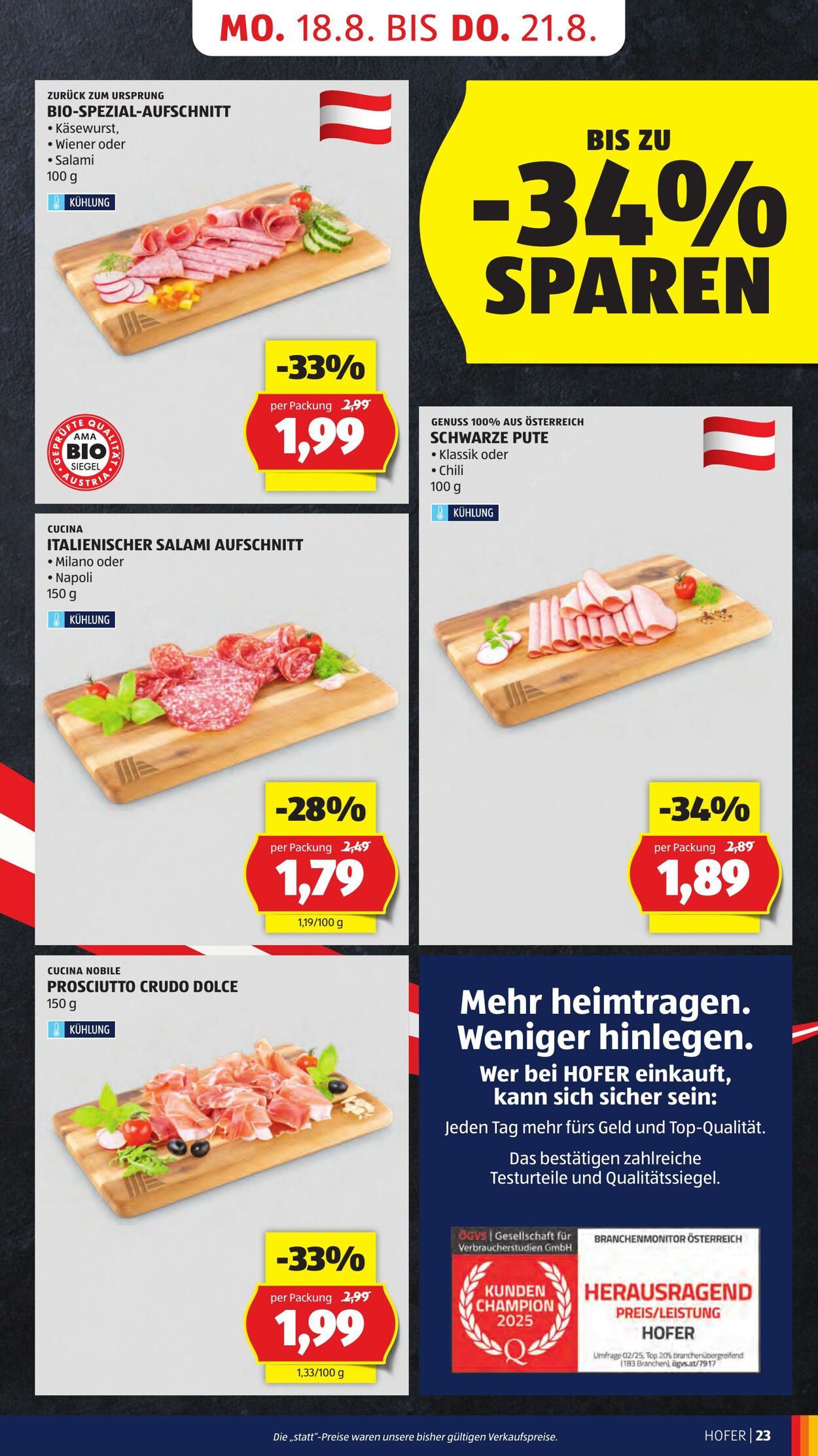 Prospekt Hofer 16.08.2025 - 21.08.2025