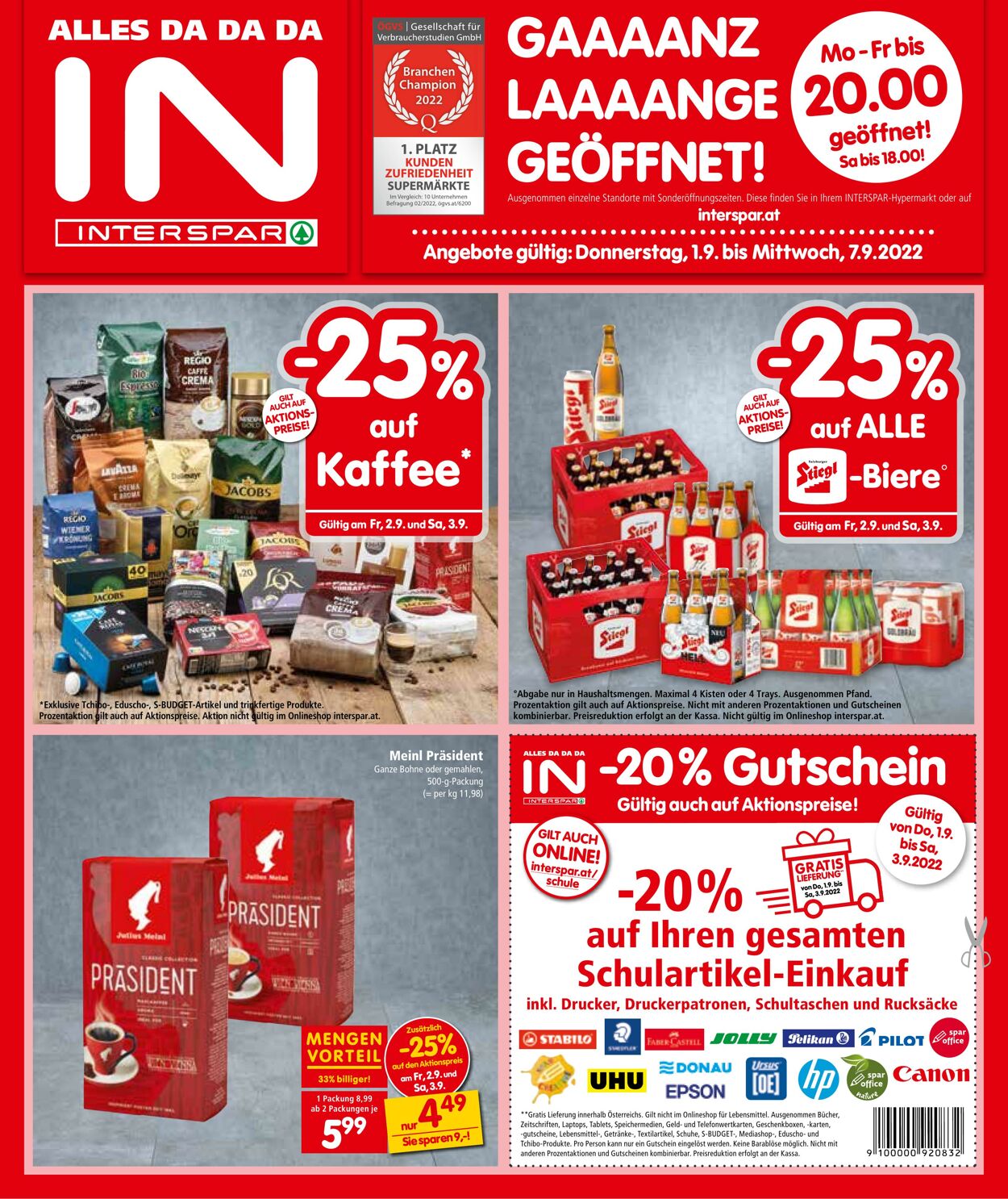 Prospekt Interspar 01.09.2022 - 07.09.2022