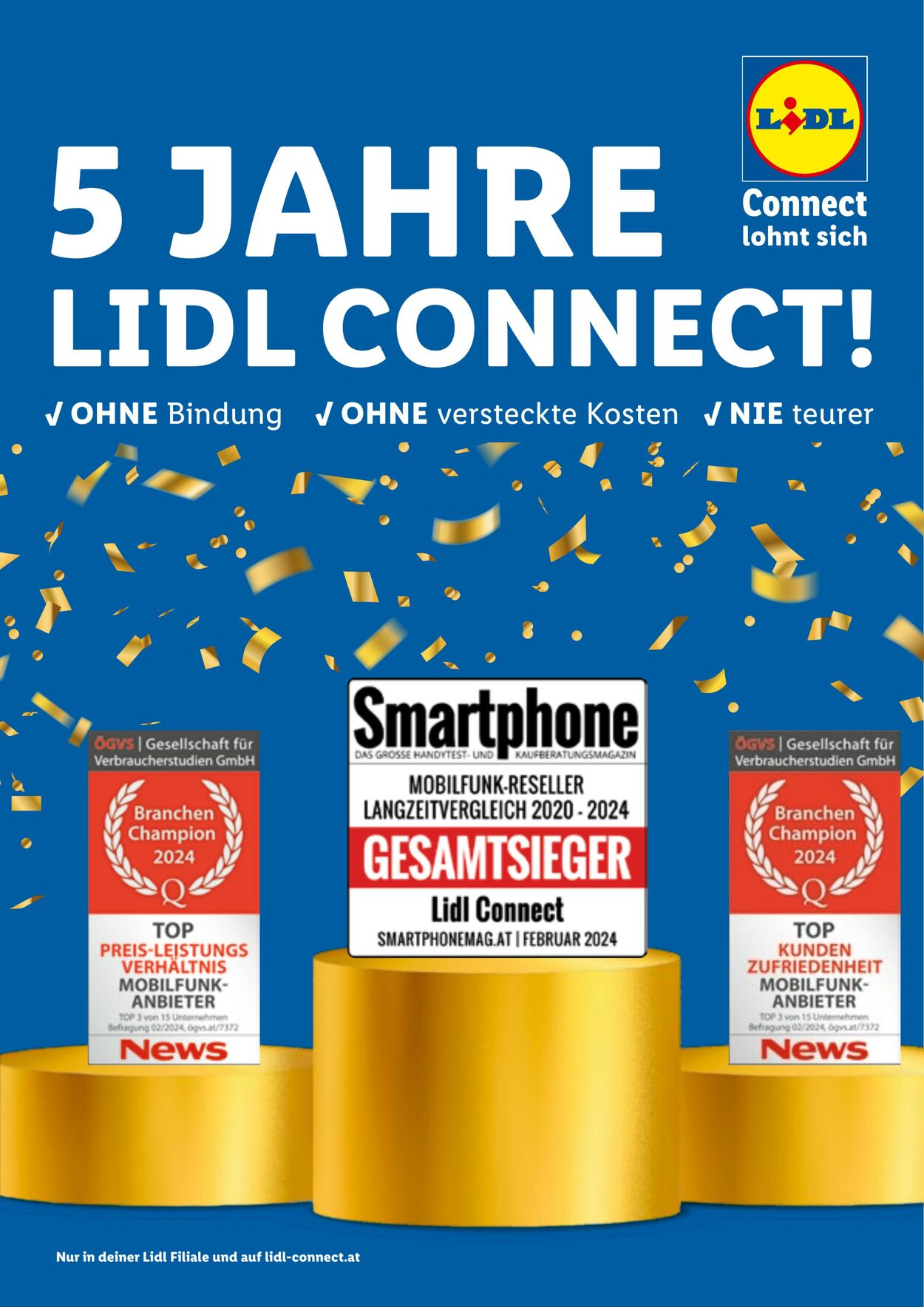 Prospekt Lidl - 5 Jahre Lidl Connect - WIEN, NIEDERÖSTERREICH, BURGENLAND 6 Sep, 2024 - 25 Sep, 2024