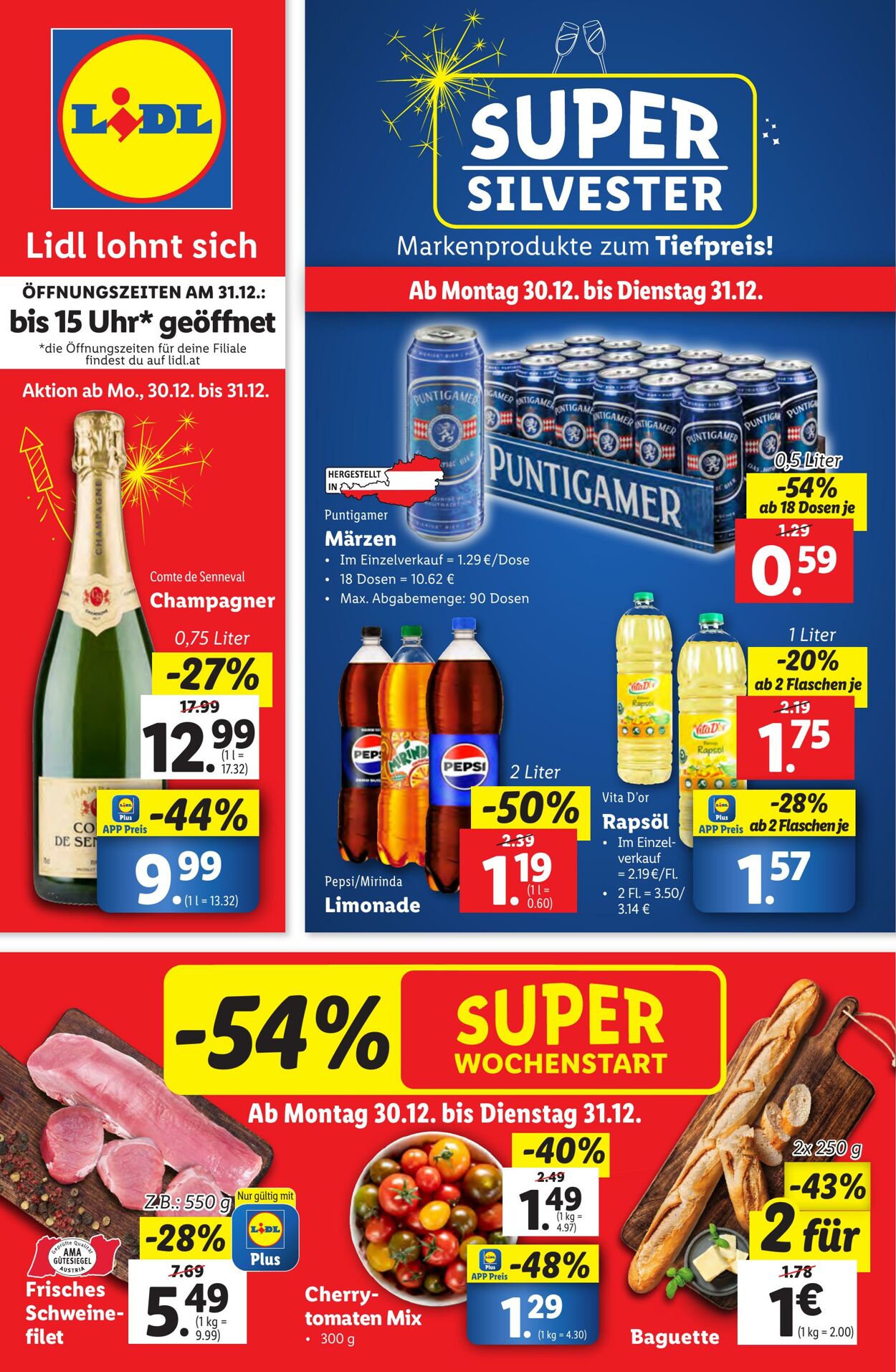 Prospekt Lidl - Flugblatt - VORARLBERG, TIROL, SALZBURG UND OBERÖSTERREICH 30 Dez, 2024 - 31 Dez, 2024