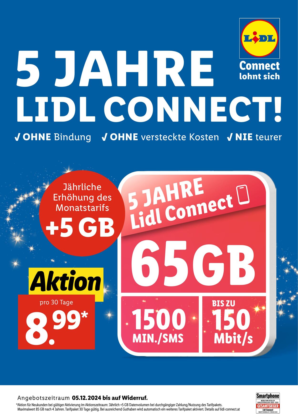 Prospekt Lidl - Lidl Connect - WIEN, NIEDERÖSTERREICH, BURGENLAND 5 Dez, 2024 - 26 Feb, 2025
