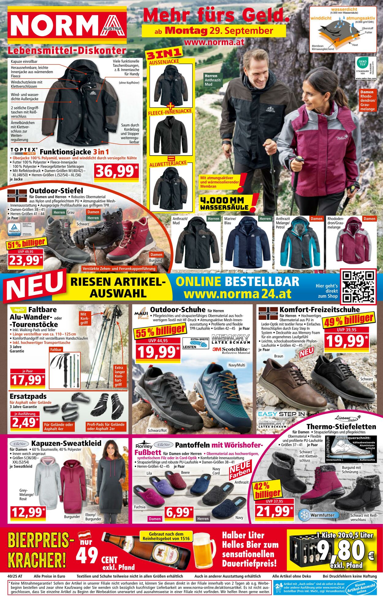 Prospekt Norma - Angebote für die Woche ab Montag, 29.09.
Prospekt teilen: 29 Sep, 2025 - 5 Okt, 2025