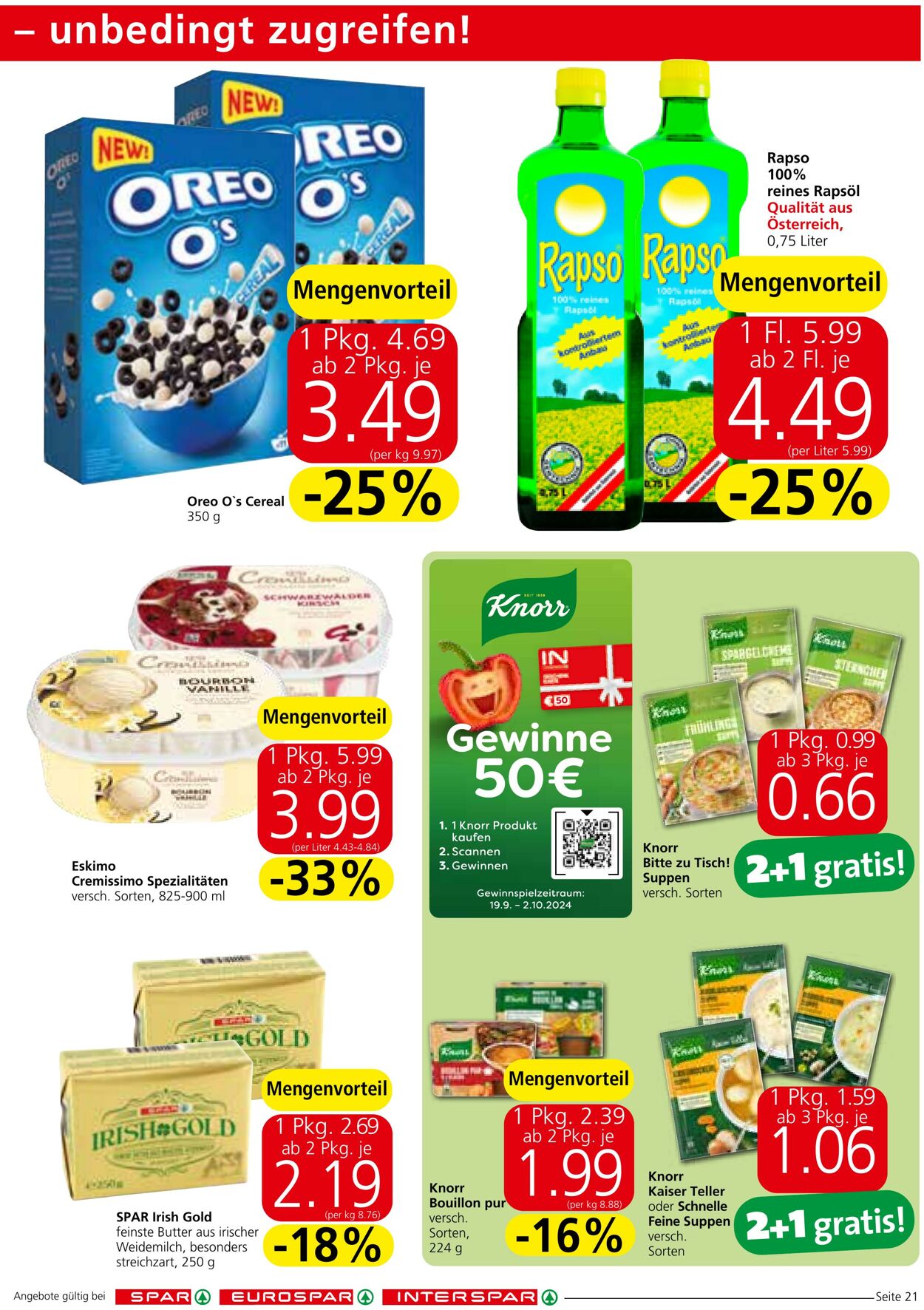 Prospekt Spar 19.09.2024 - 02.10.2024