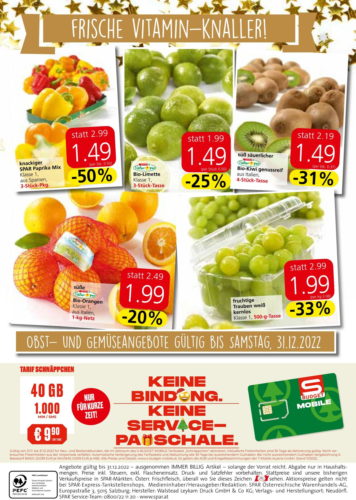 Prospekt Spar 27.12.2022 - 31.12.2022