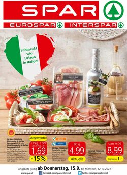 Prospekt Spar 15.09.2022 - 12.10.2022