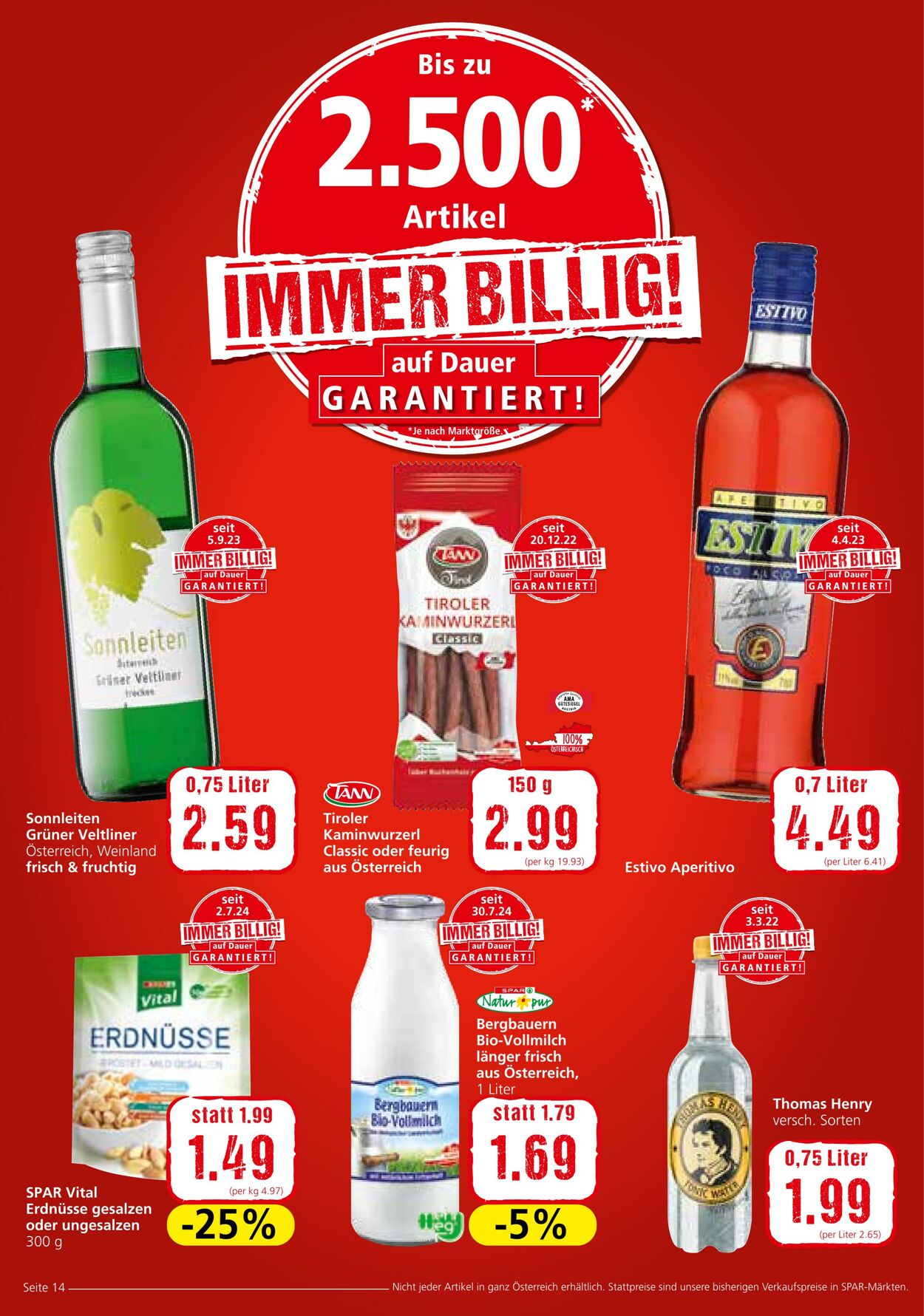 Prospekt Spar 14.08.2024 - 21.08.2024