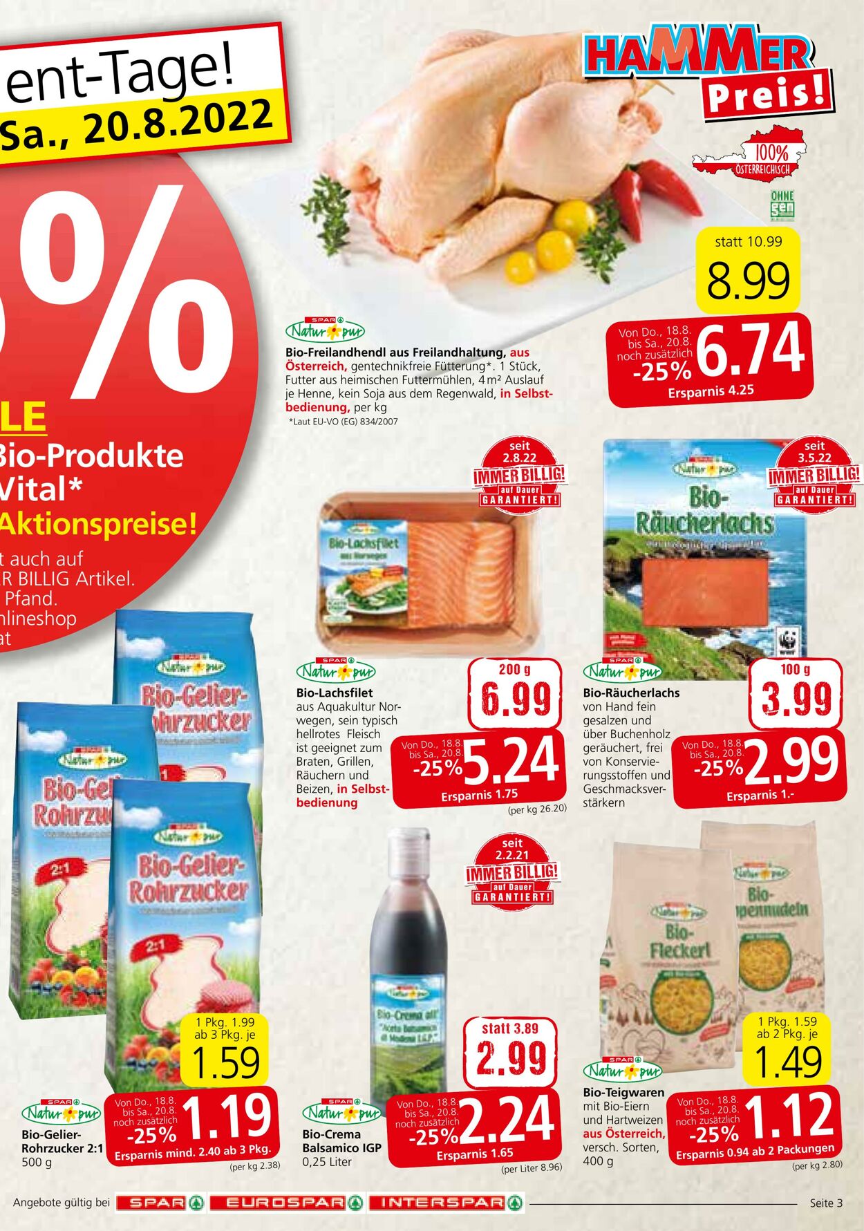 Prospekt Spar 18.08.2022 - 24.08.2022