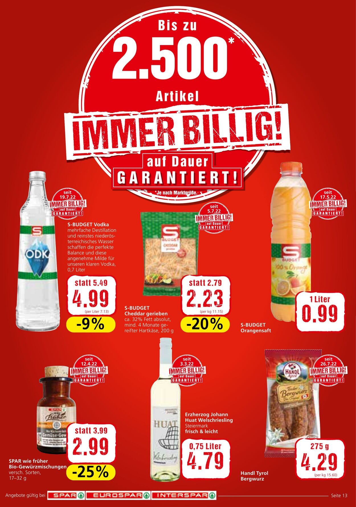 Prospekt Spar 18.08.2022 - 24.08.2022