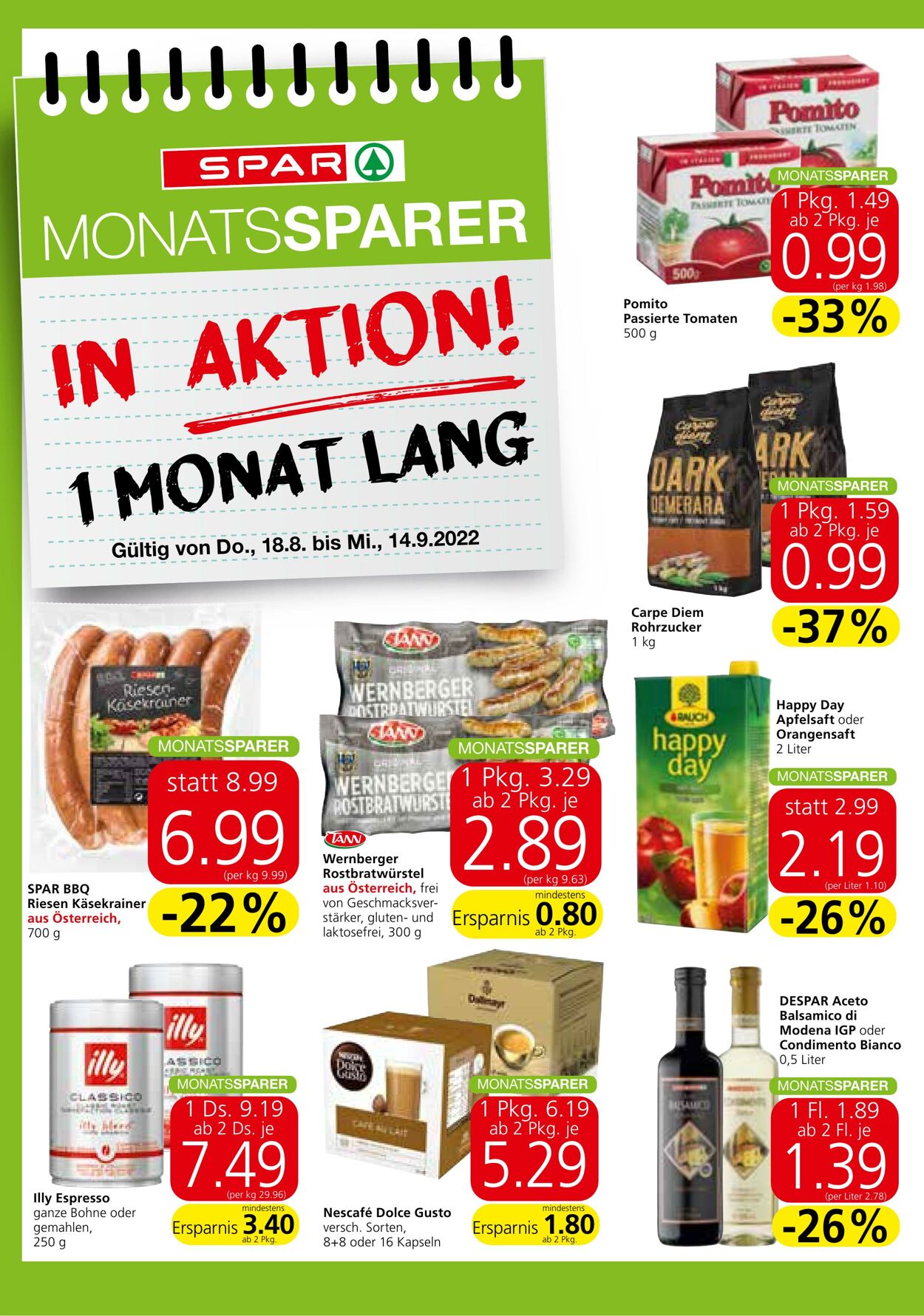 Prospekt Spar 18.08.2022 - 24.08.2022