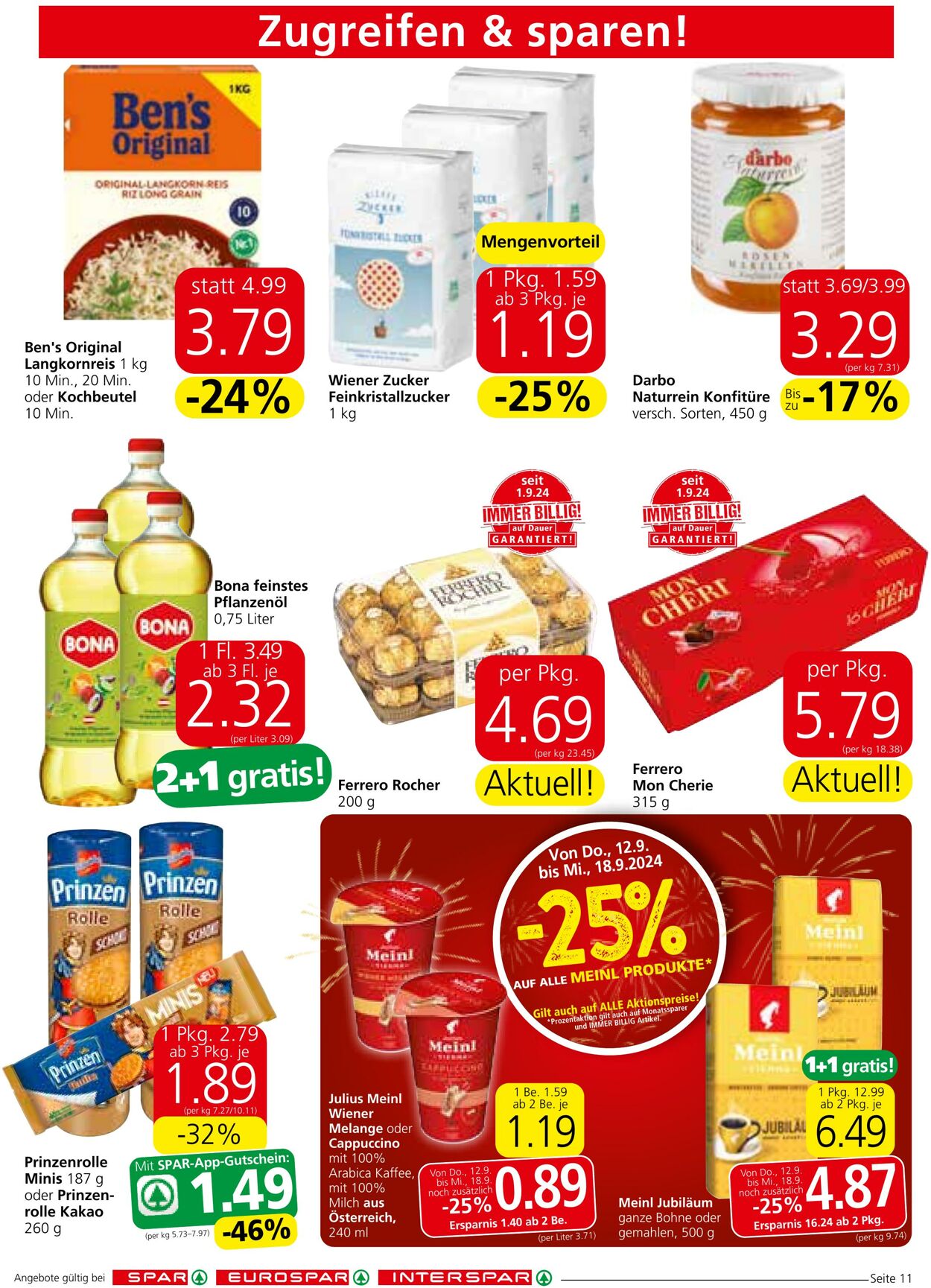 Prospekt Spar 12.09.2024 - 18.09.2024