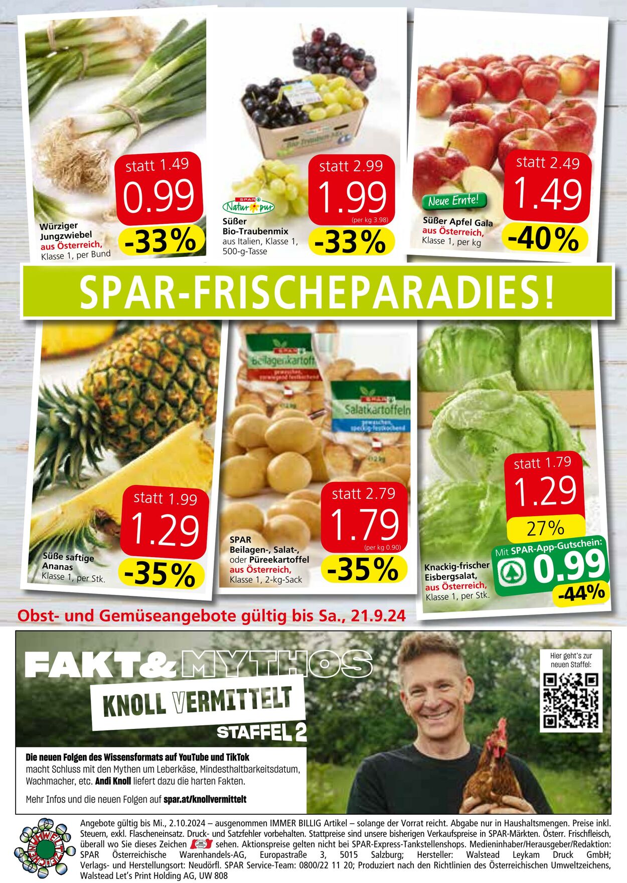 Prospekt Spar 19.09.2024 - 02.10.2024