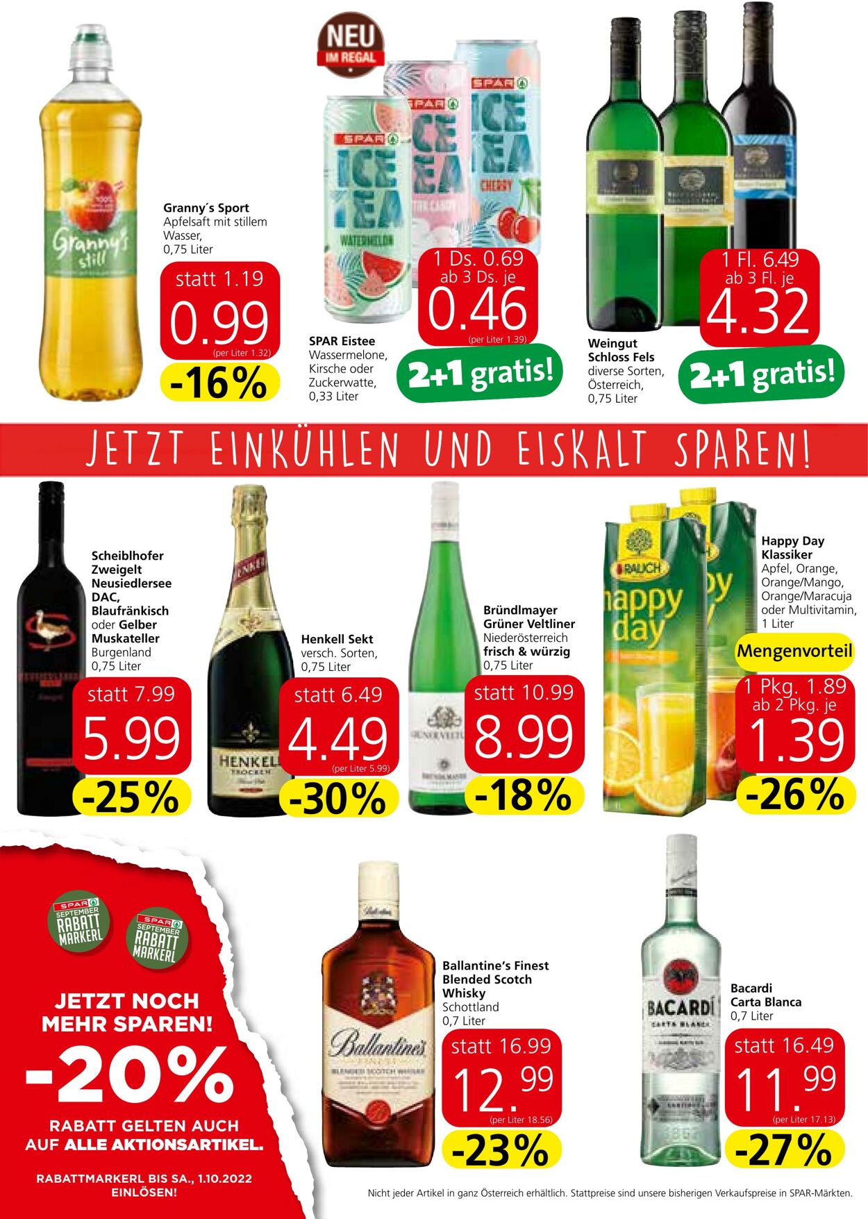 Prospekt Spar 22.09.2022 - 05.10.2022