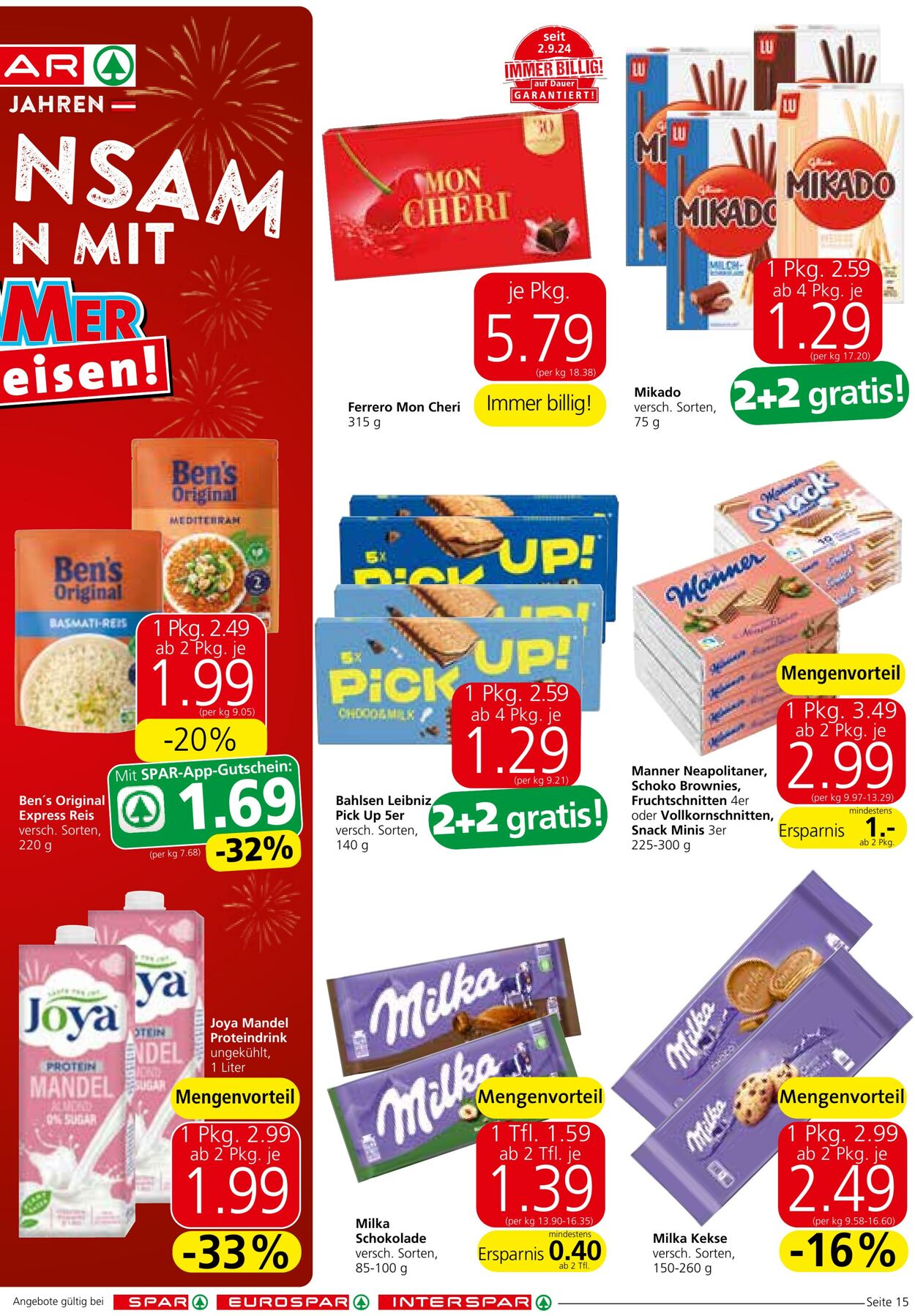 Prospekt Spar 03.10.2024 - 16.10.2024