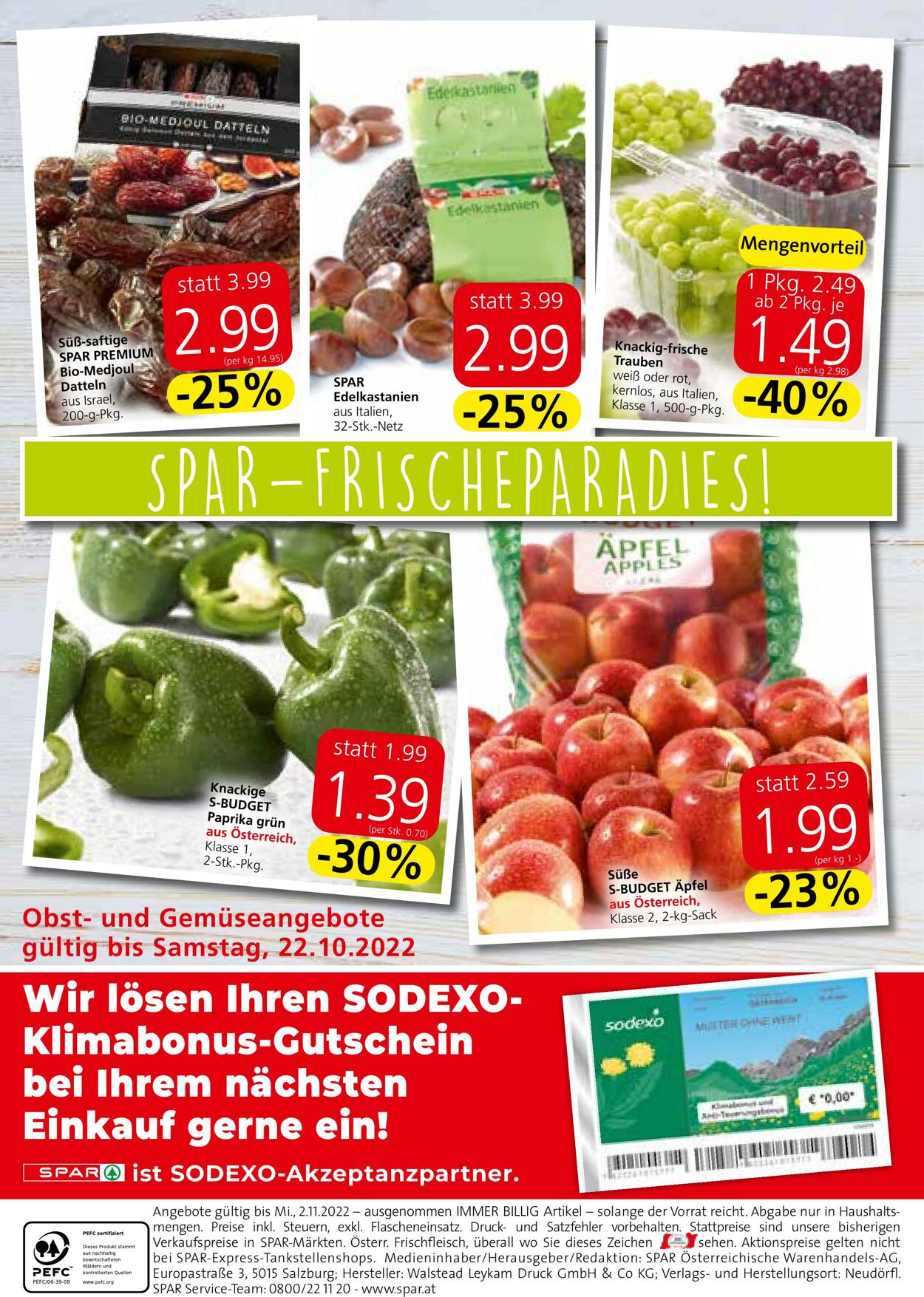 Prospekt Spar 20.10.2022 - 02.11.2022